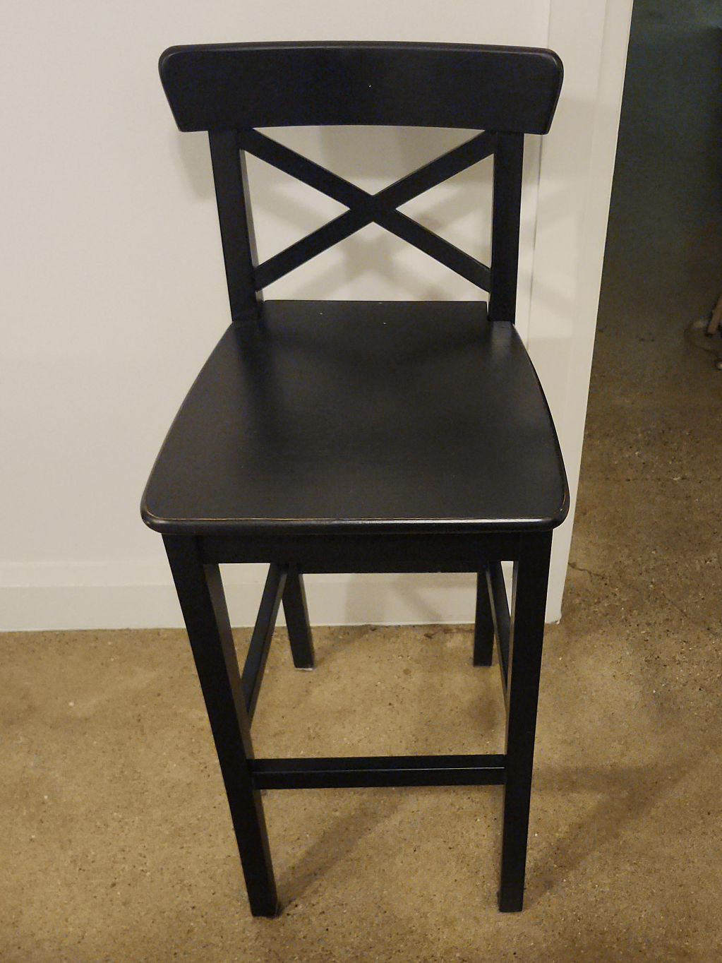 Black Wooden Bar Stool thumbnail