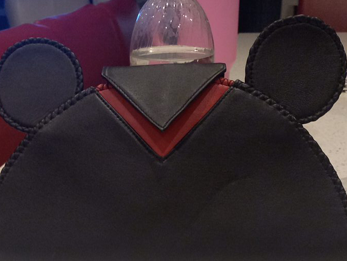 Women's Black & Red genuine leather Minnie Mouse Purse