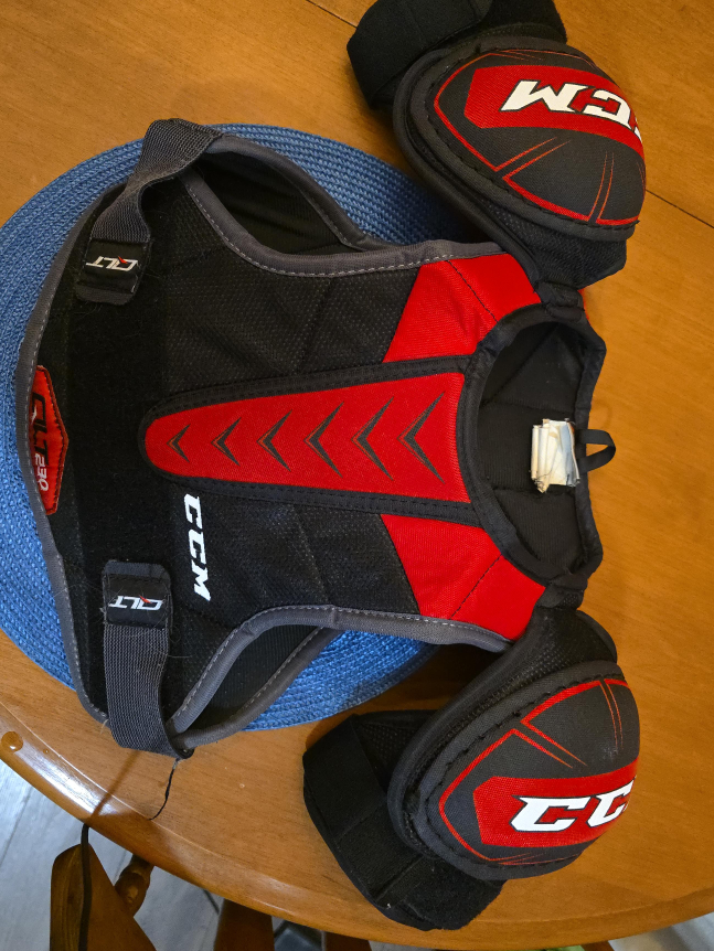 CCM Hockey Shoulder Pads - Red & Black Jr. Medium thumbnail