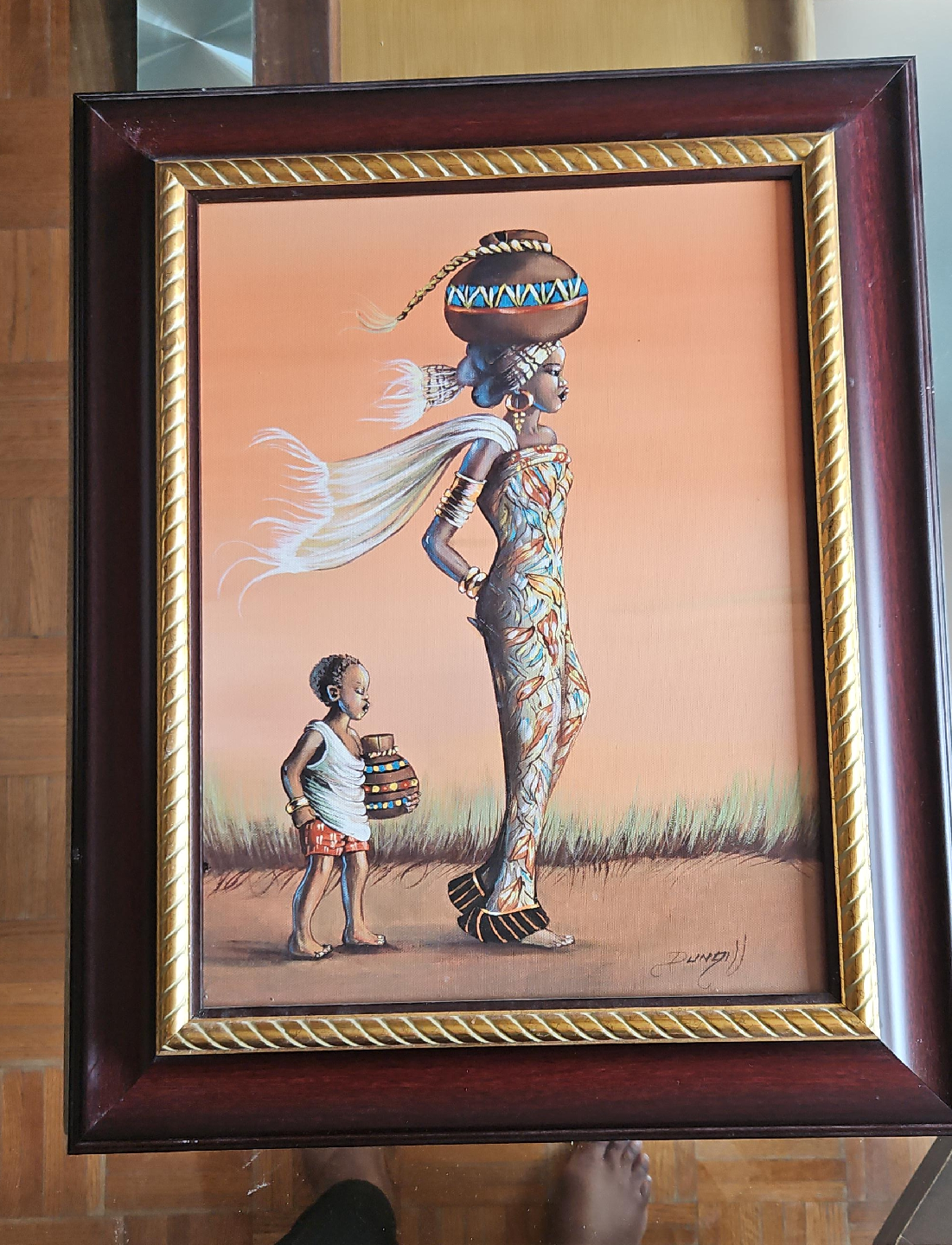 Framed African Art Painting thumbnail