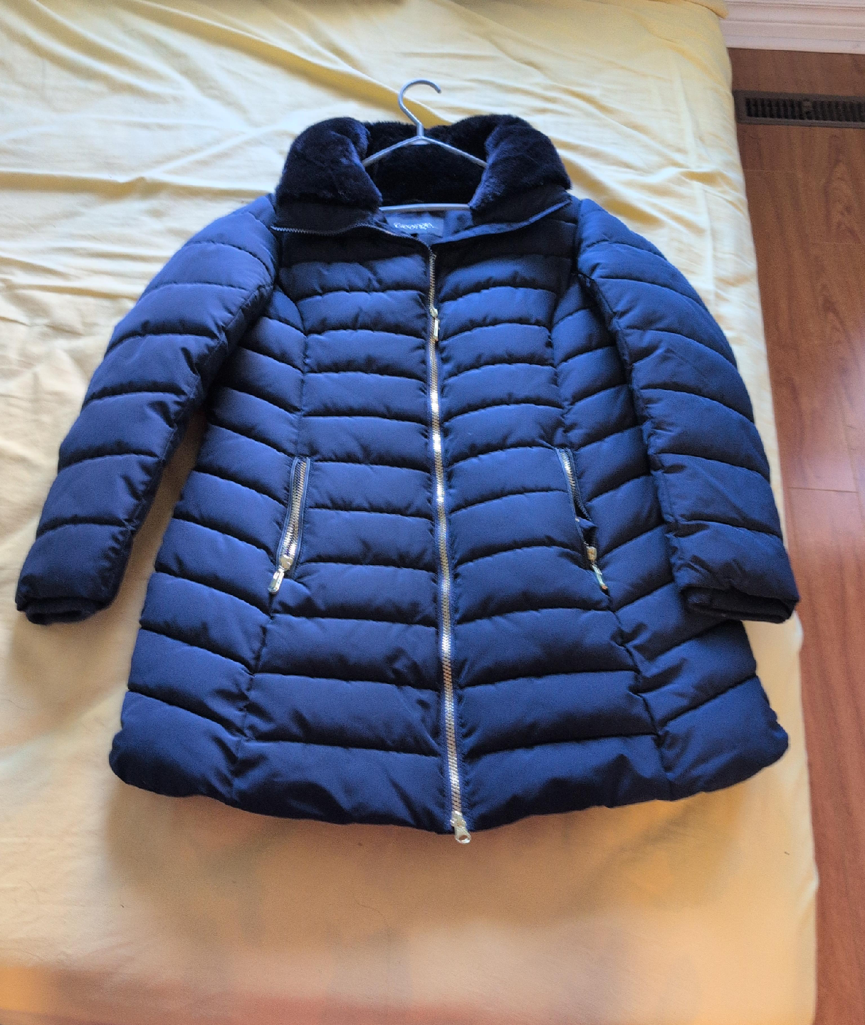 Gevangen Navy Blue Puffer Coat thumbnail