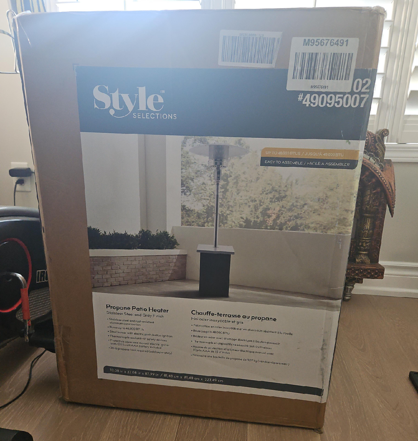 Style Selections Propane Patio Heater - Stainless Steel & Gray thumbnail