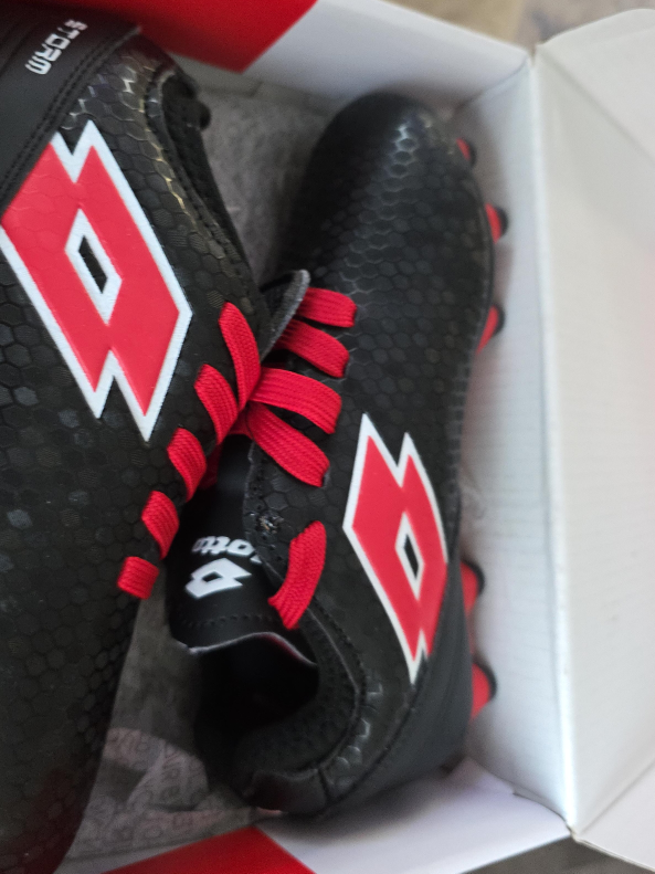 Lotto Storm Soccer Cleats - Black & Red thumbnail