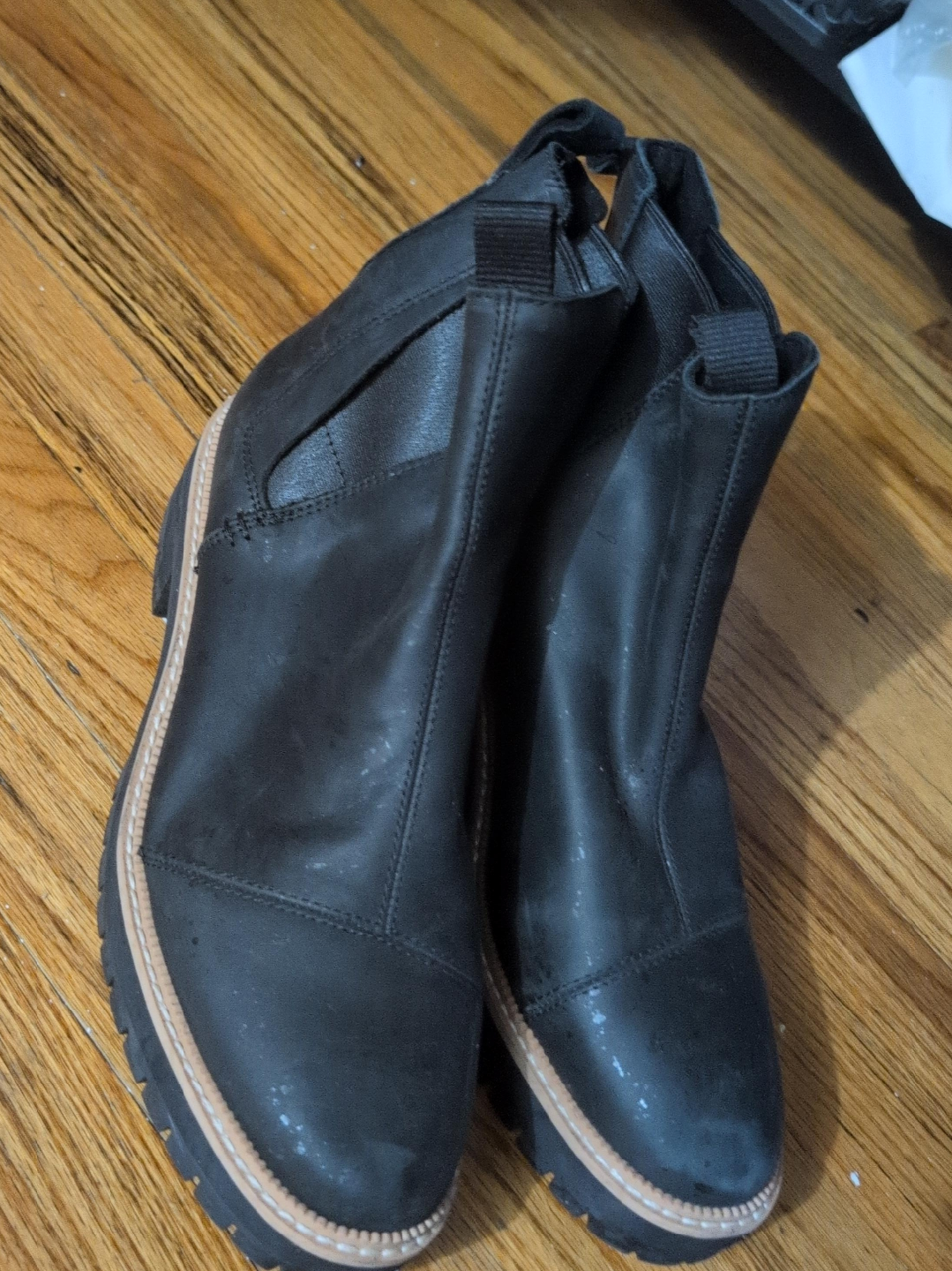 TOMS Black Leather Chelsea Boots thumbnail