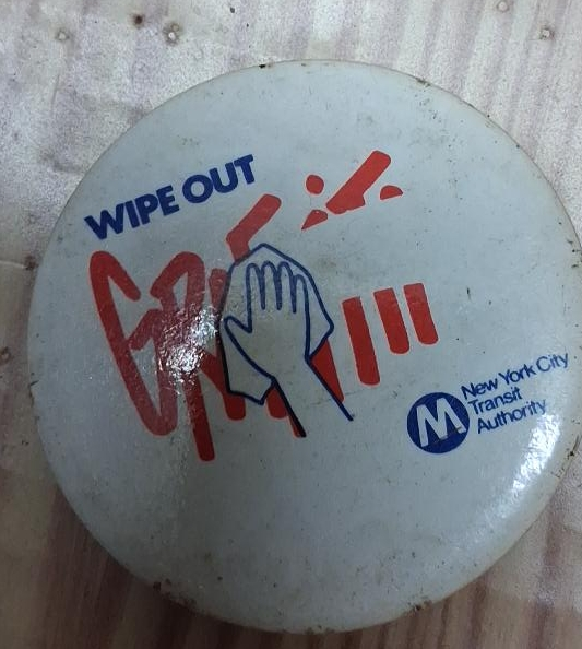 Vintage Wipe Out Graffiti New York City Transit Authority Pin thumbnail