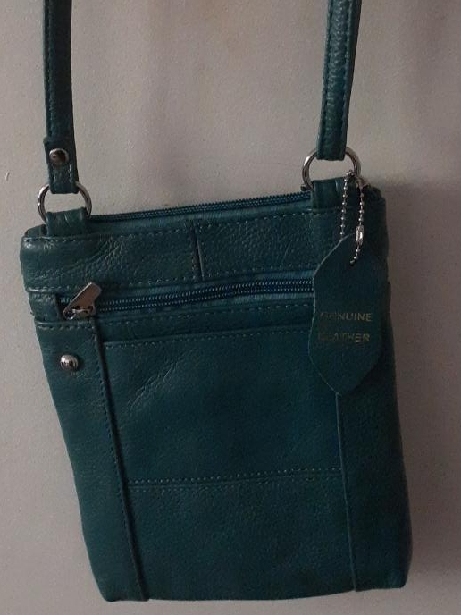 Genuine Leather Teal Crossbody Bag thumbnail