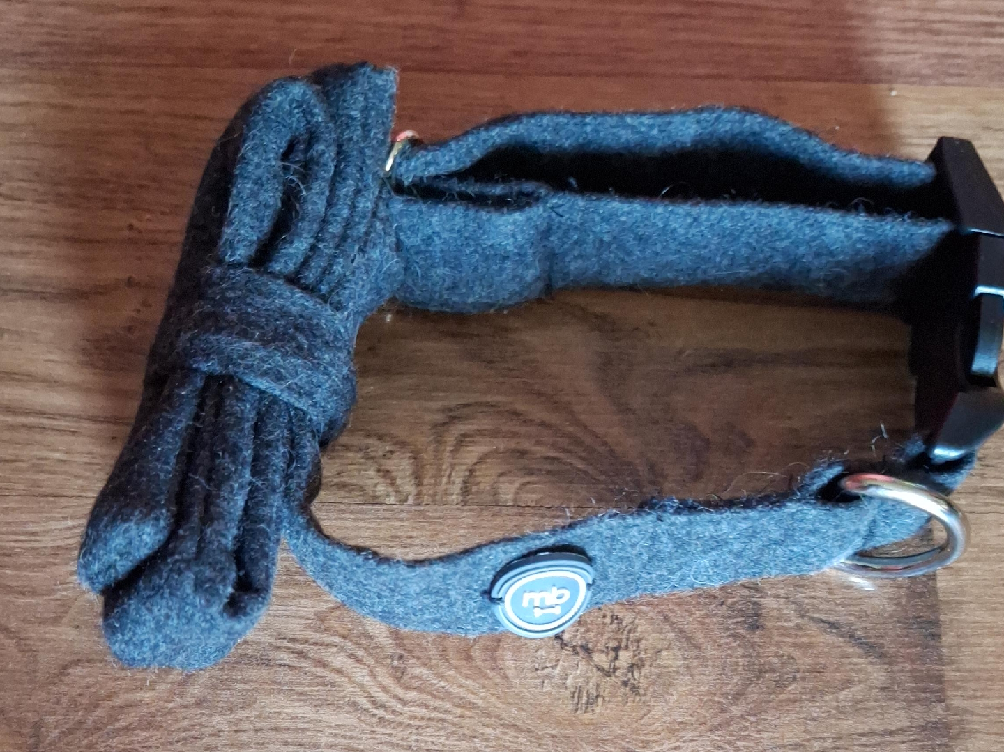 Mimi Green Dog Bow Tie Collar - Grey thumbnail