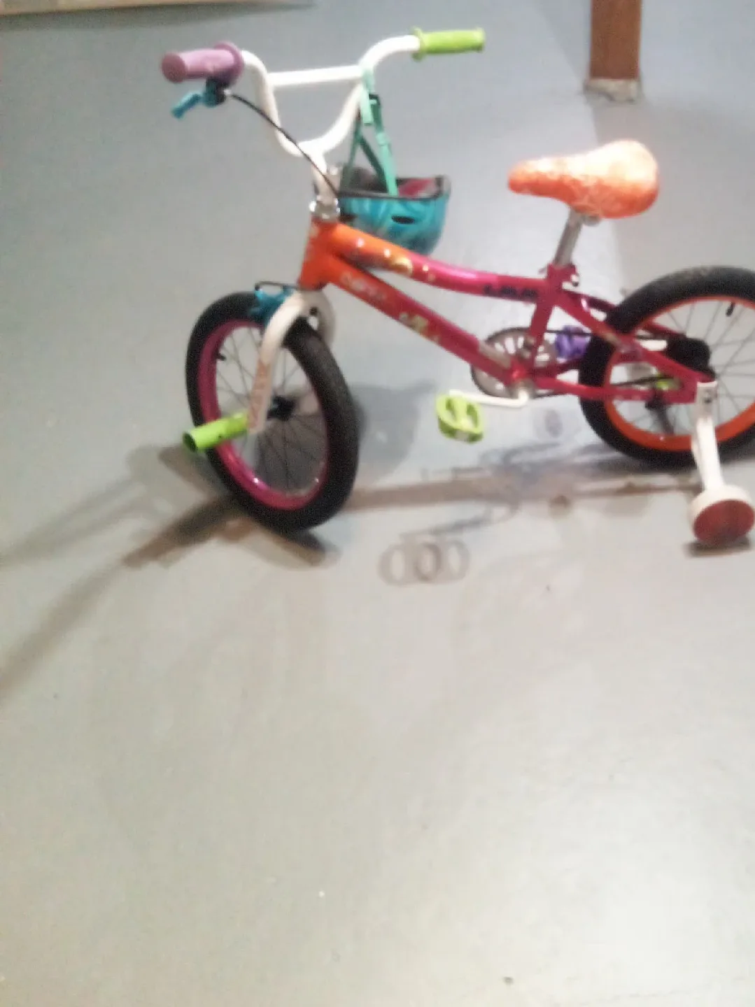 Kids' Bike with Training Wheels & Helmet