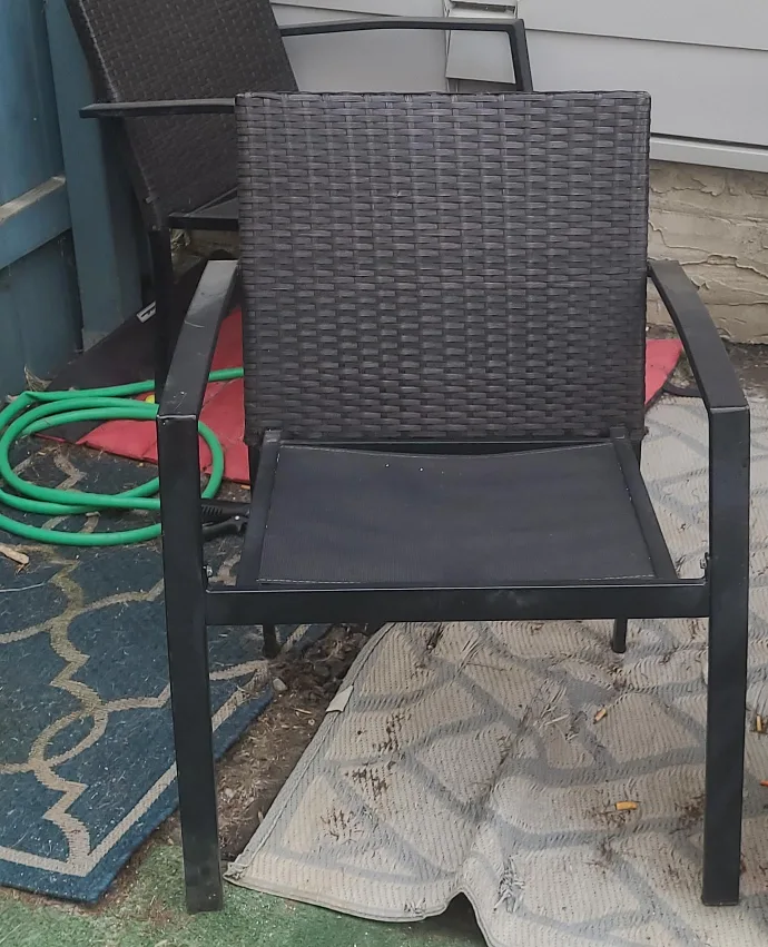 Outdoor Wicker Patio Chair - Black