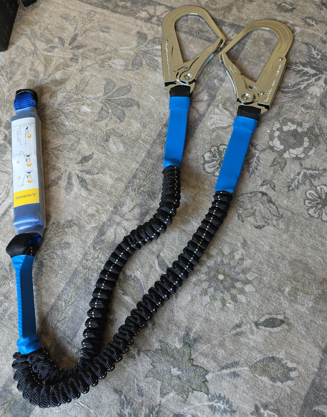 Safety Lanyard with Hooks - Blue & Black thumbnail