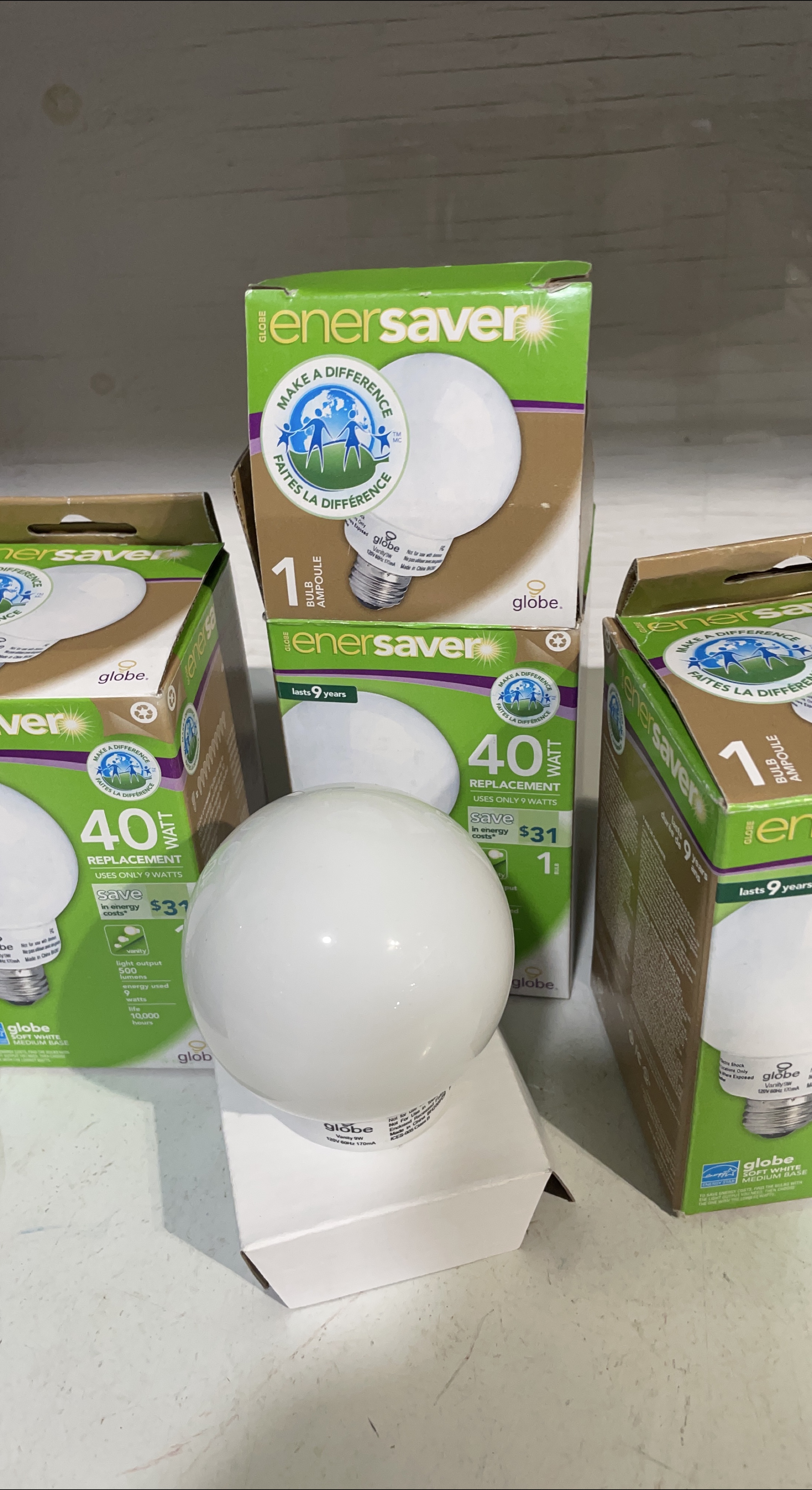 Globe EnerSaver 40W LED Light Bulbs image indicator(1)