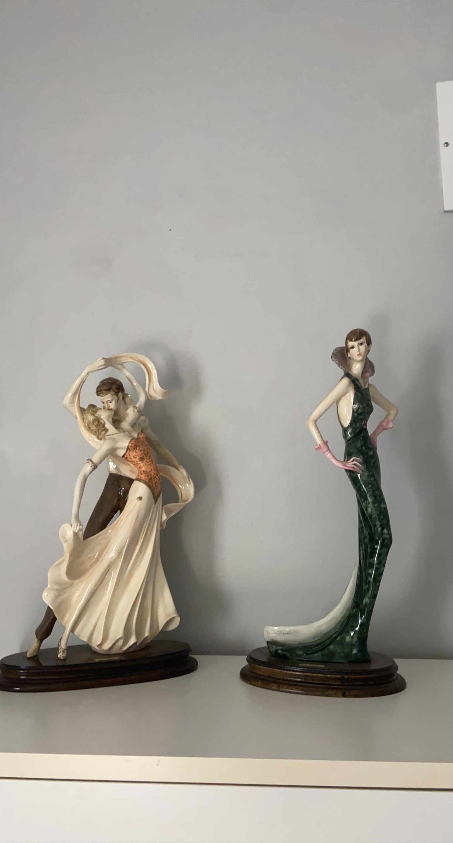 Vintage Porcelain Figurines - Dancing Couple & Lady thumbnail