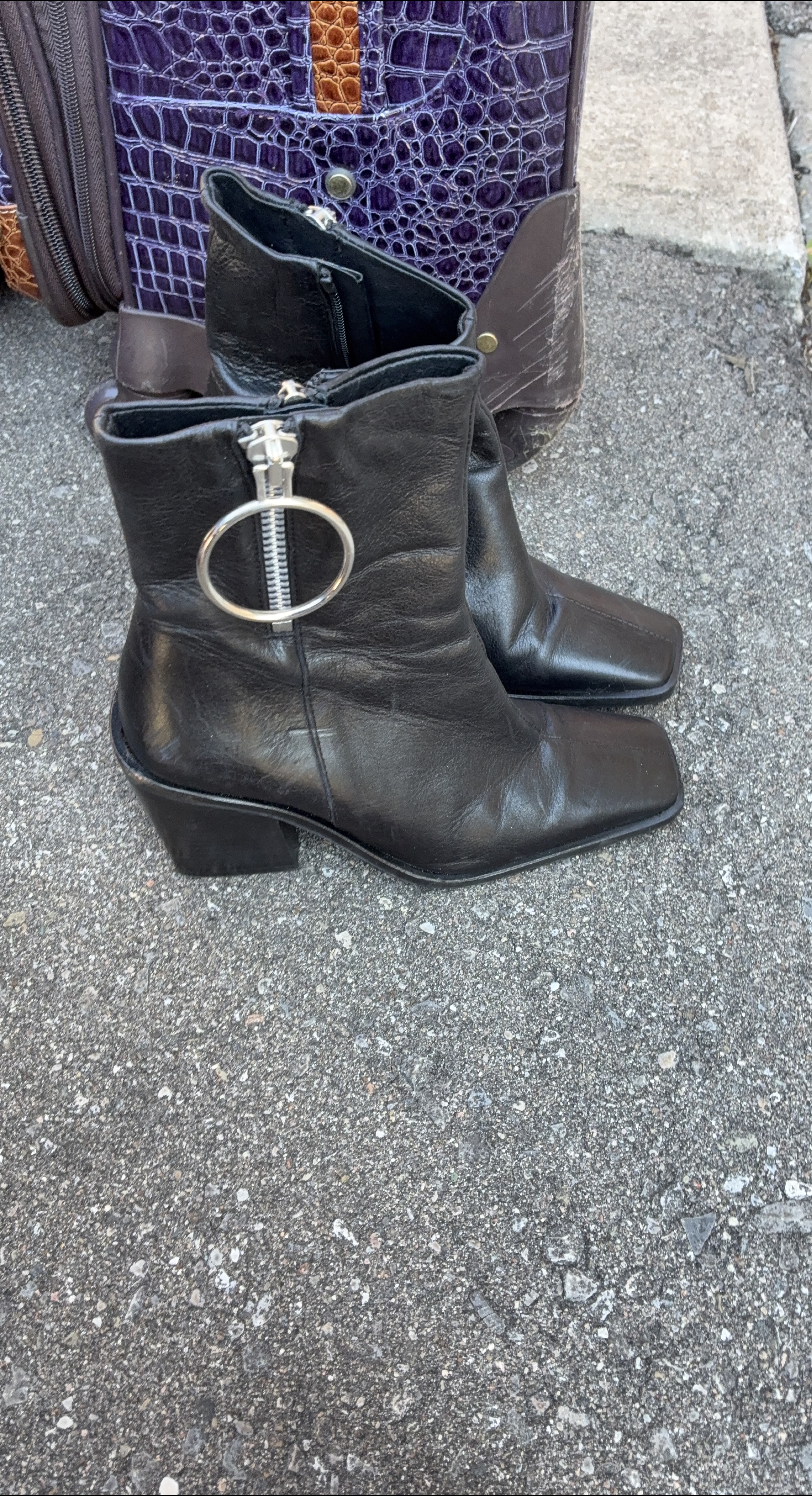Black Leather Ankle Boots thumbnail