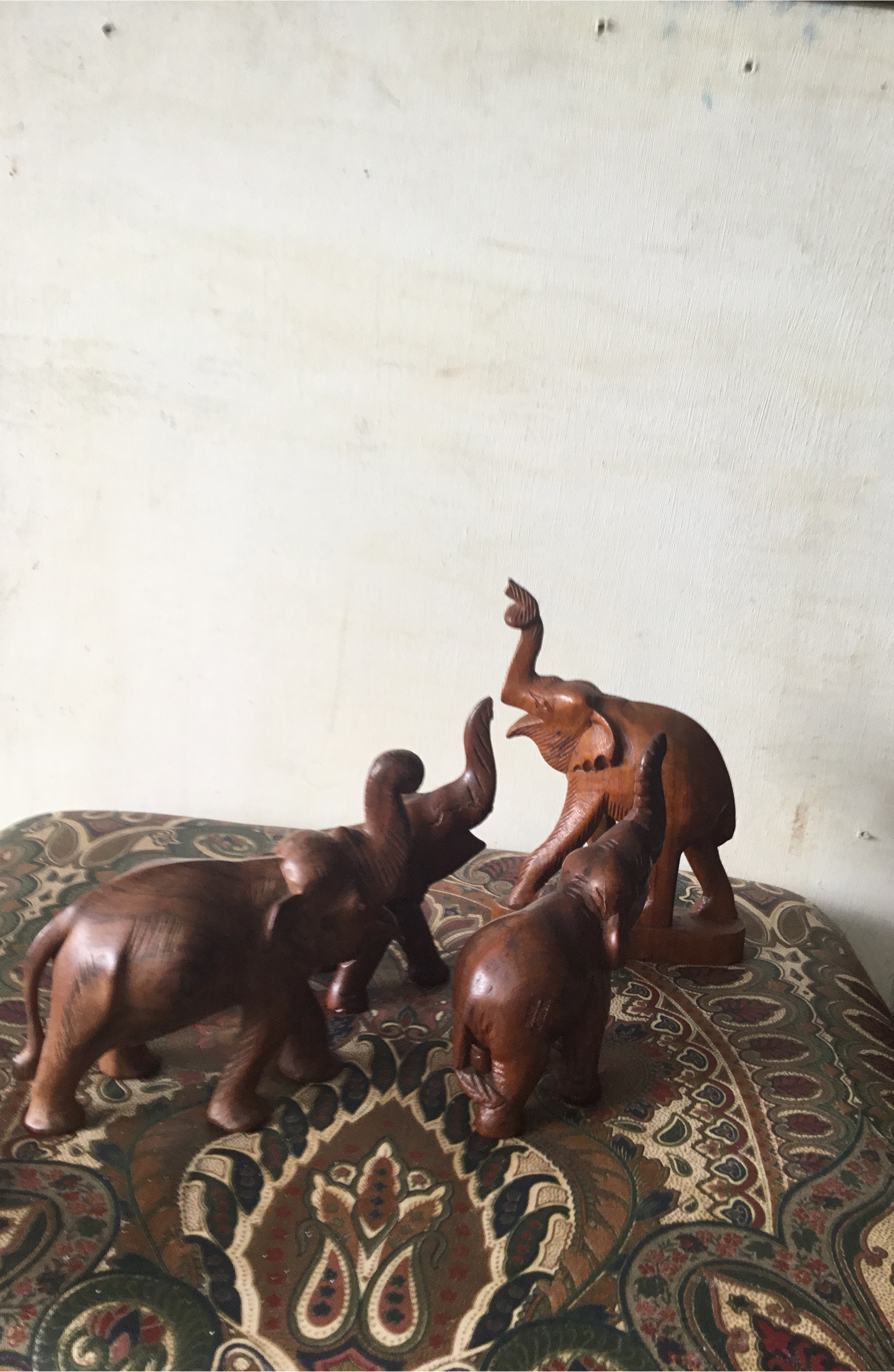 Set of 4 Wooden Elephants