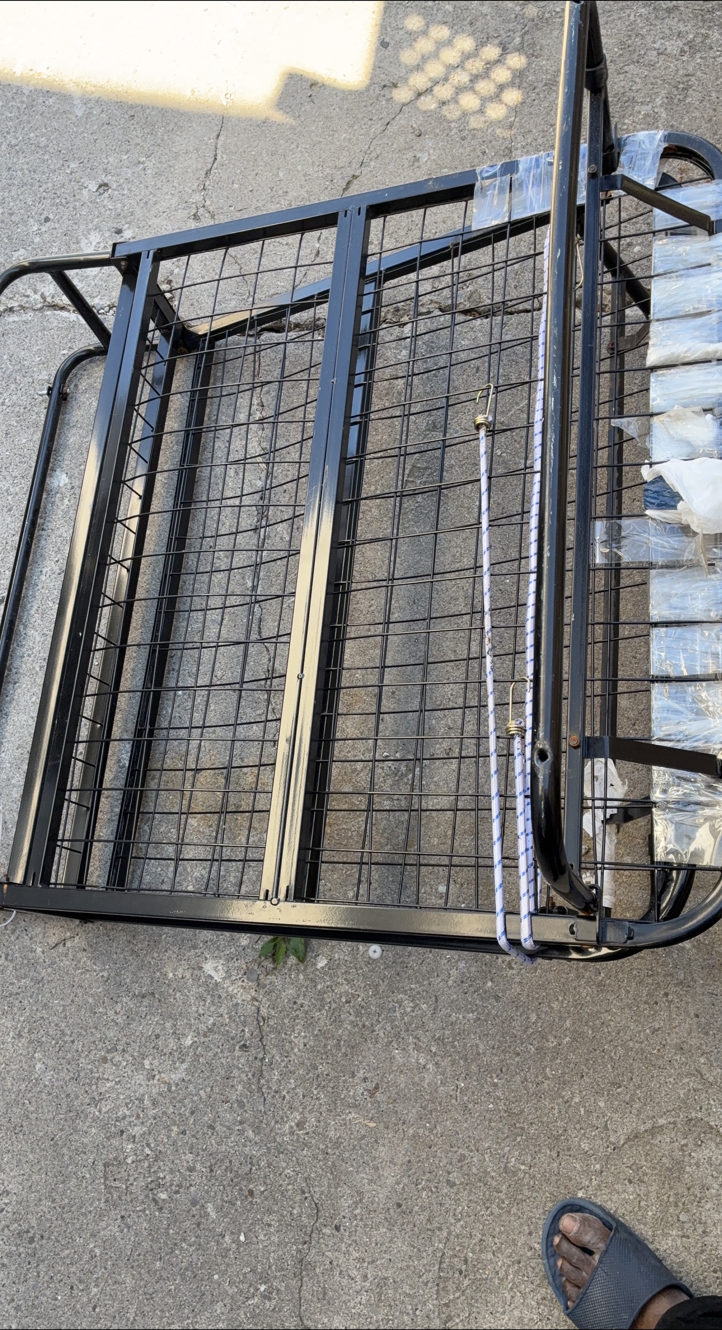 Folding Metal Bed Frame - Black
