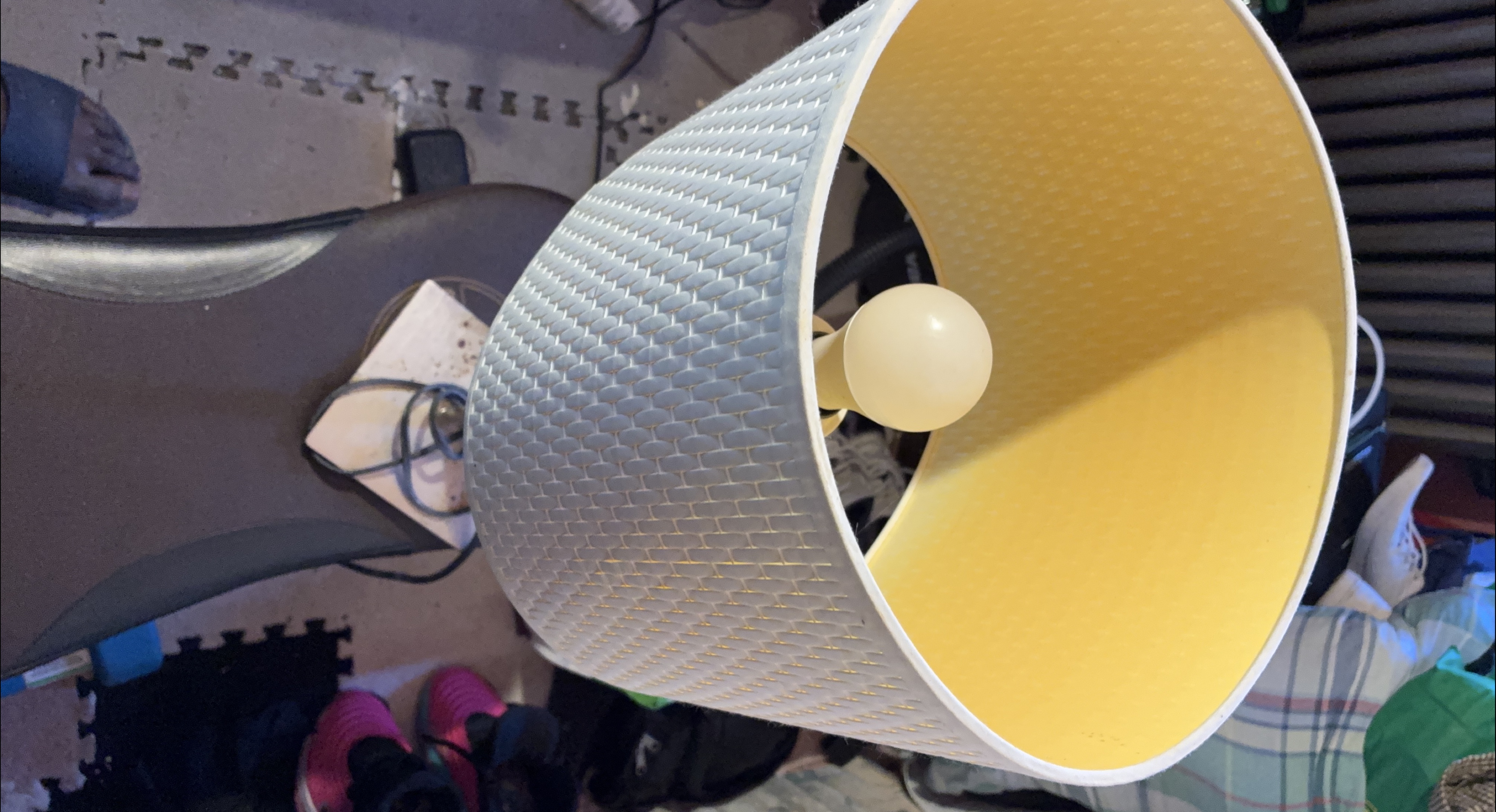 Lamp Shade - Grey and Yellow