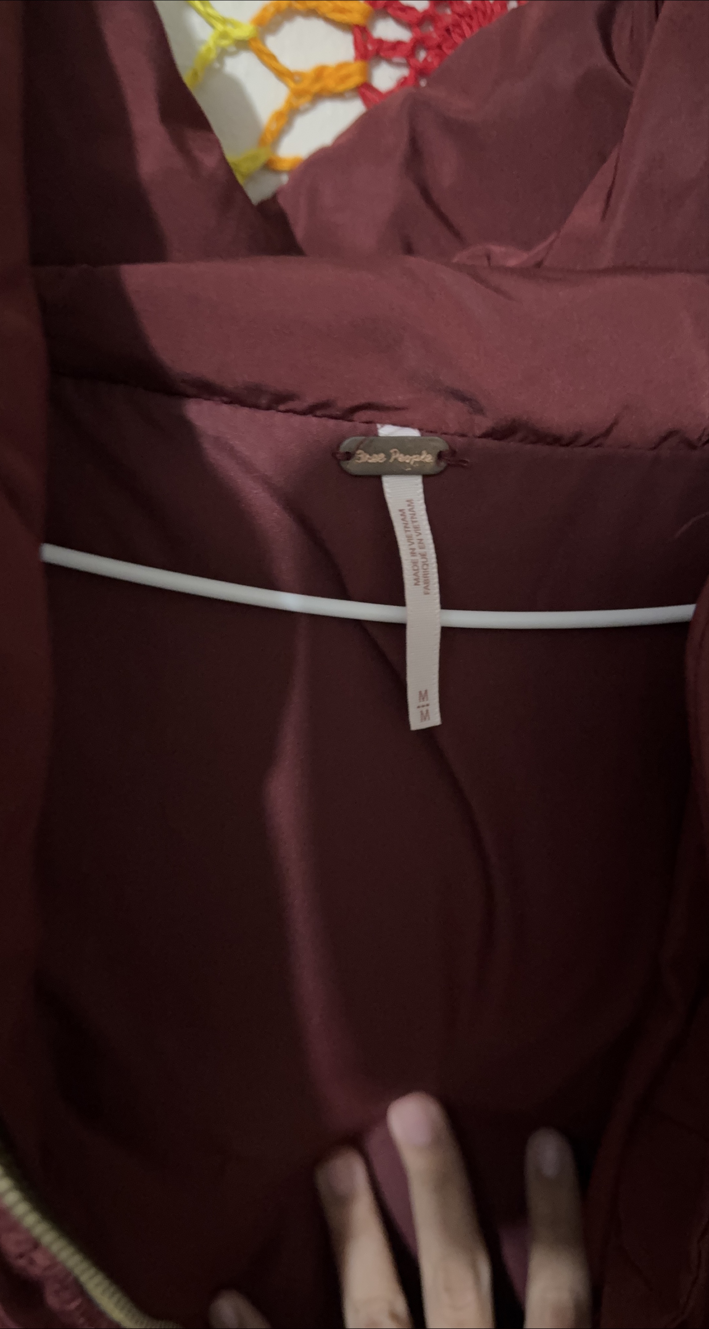Free People Maroon Puffer Jacket - Size M thumbnail