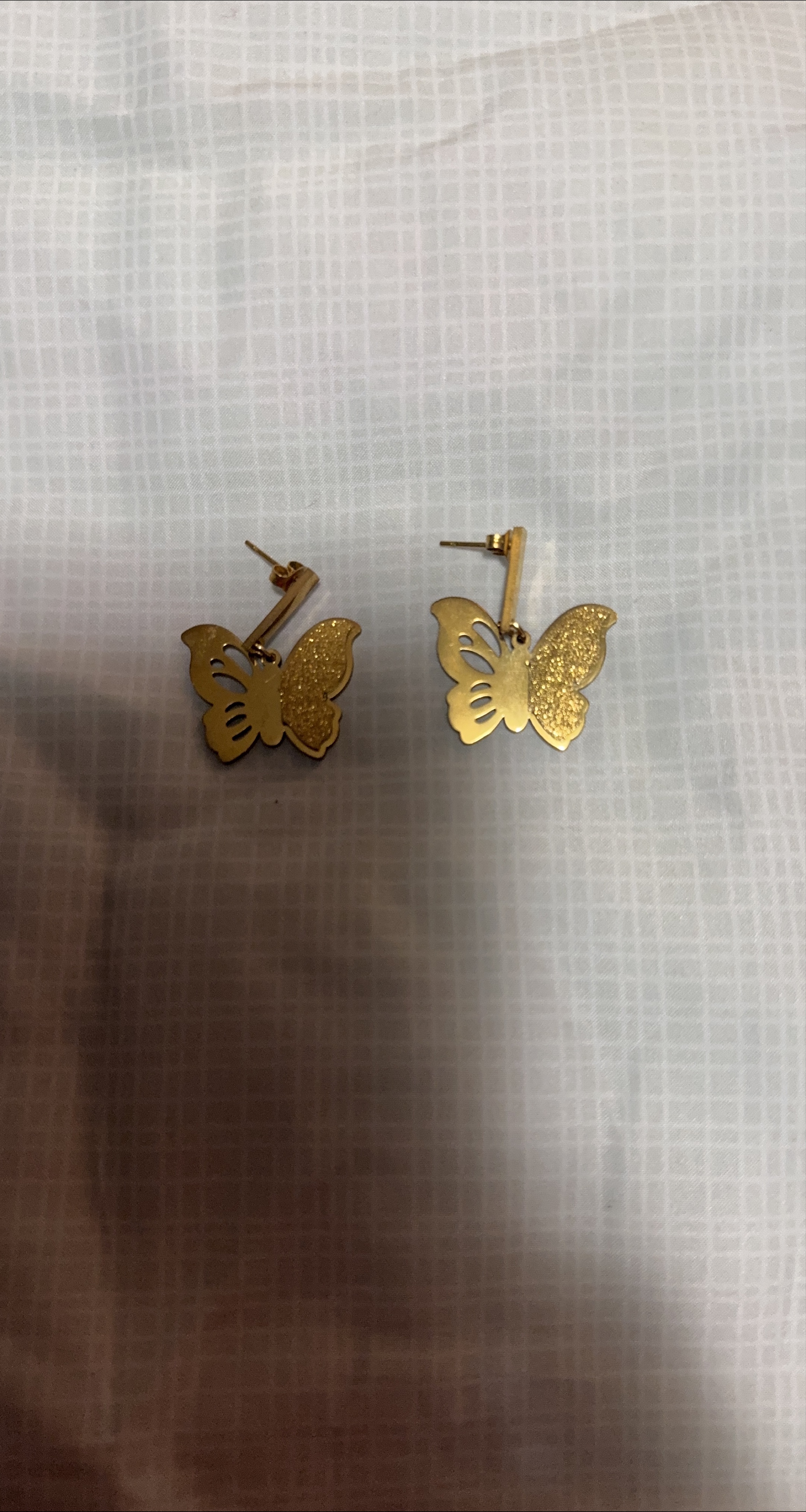 Butterfly Dangle Earrings - stainless steel thumbnail