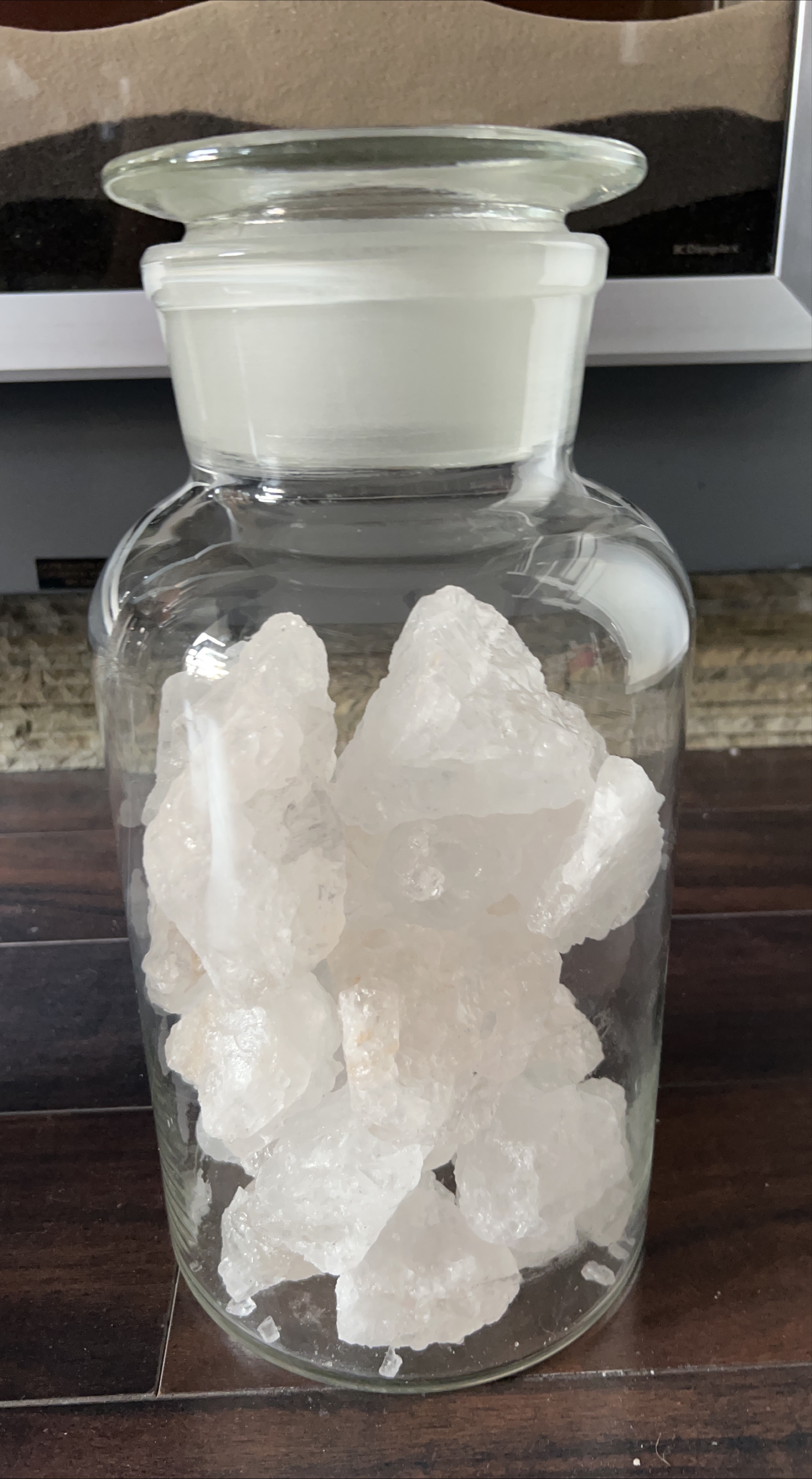 Glass Jar with White Crystals thumbnail
