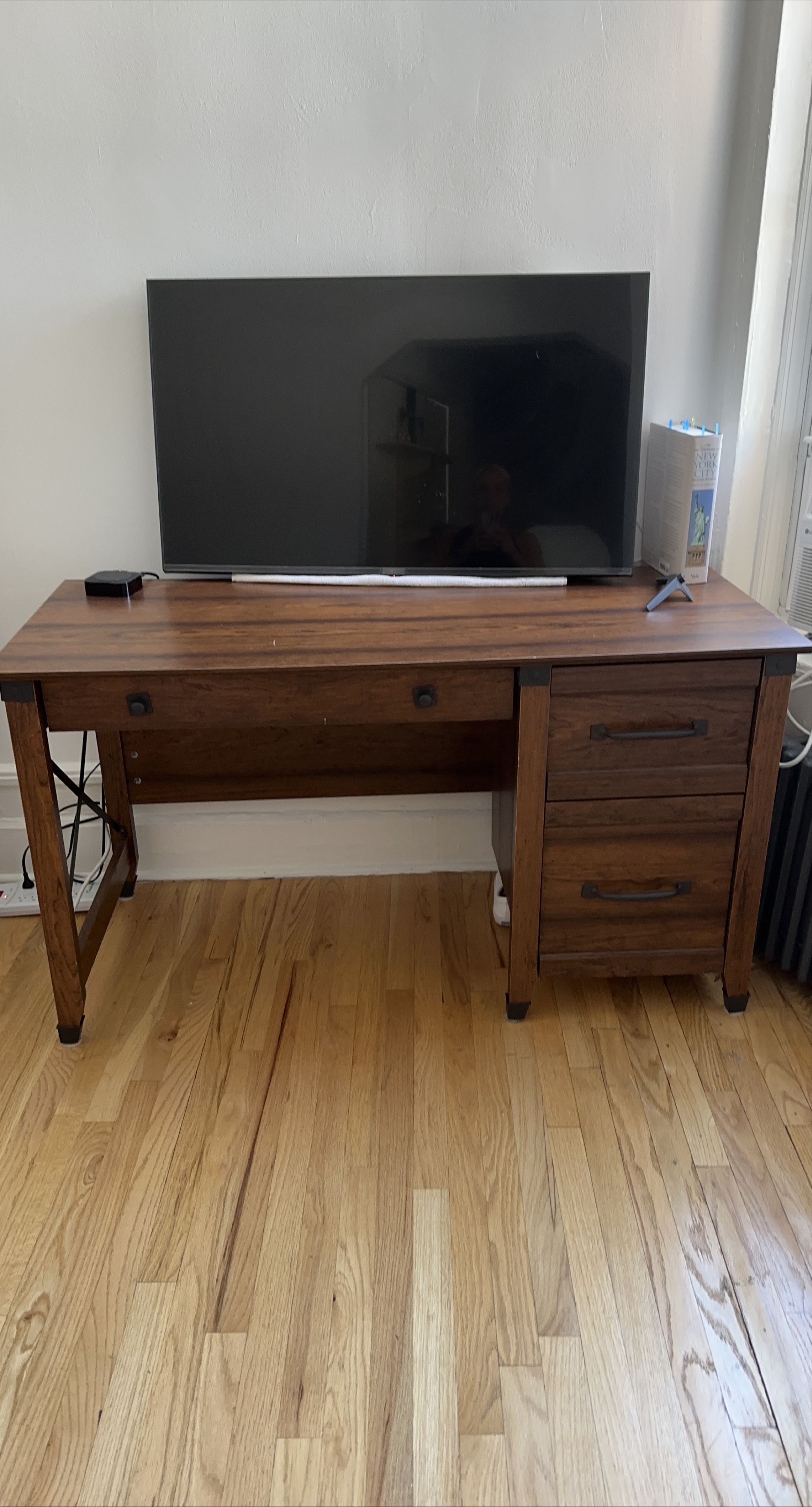 Wood Desk with Drawers