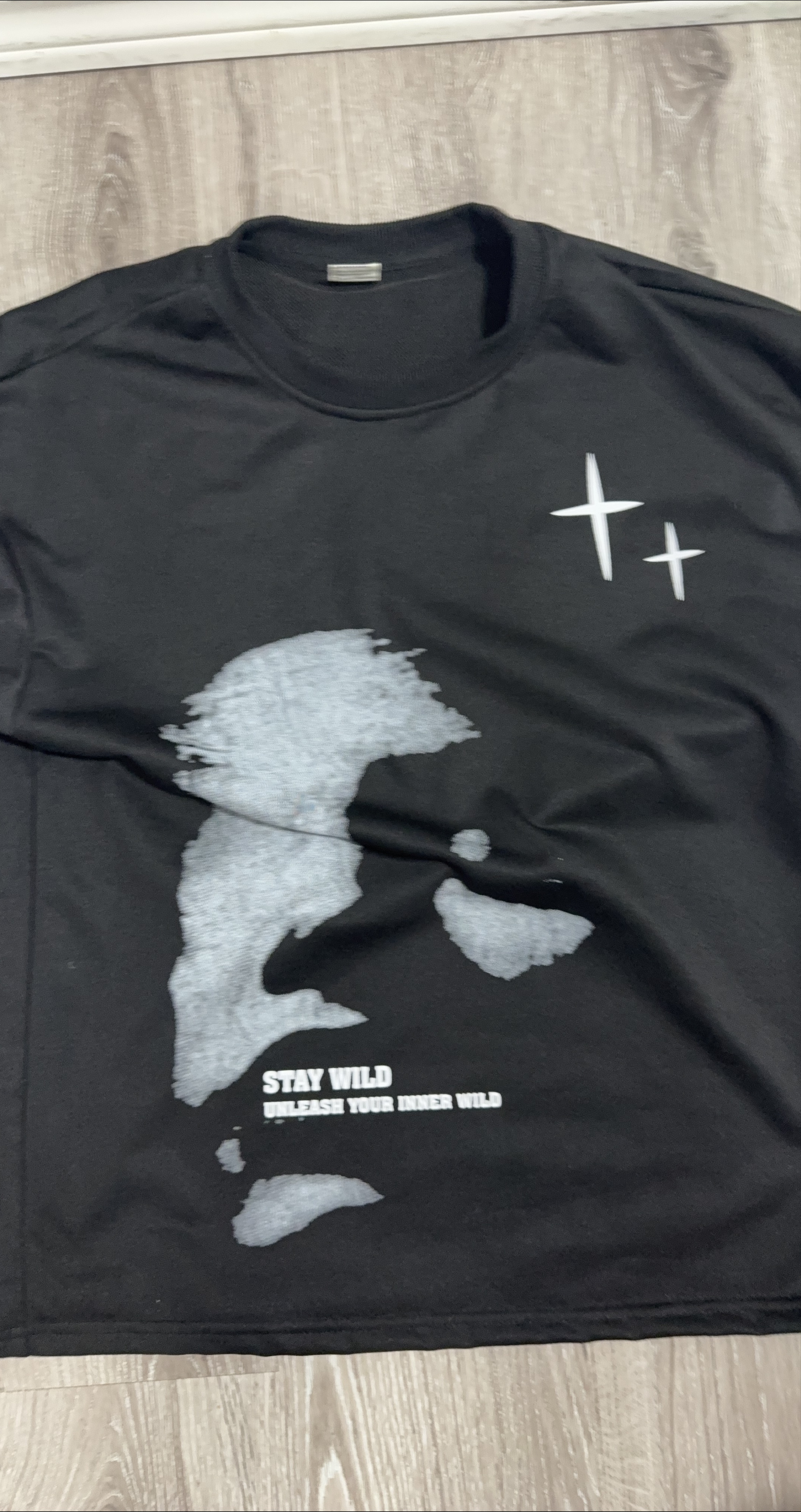 Black Graphic T-Shirt - Stay Wild thumbnail