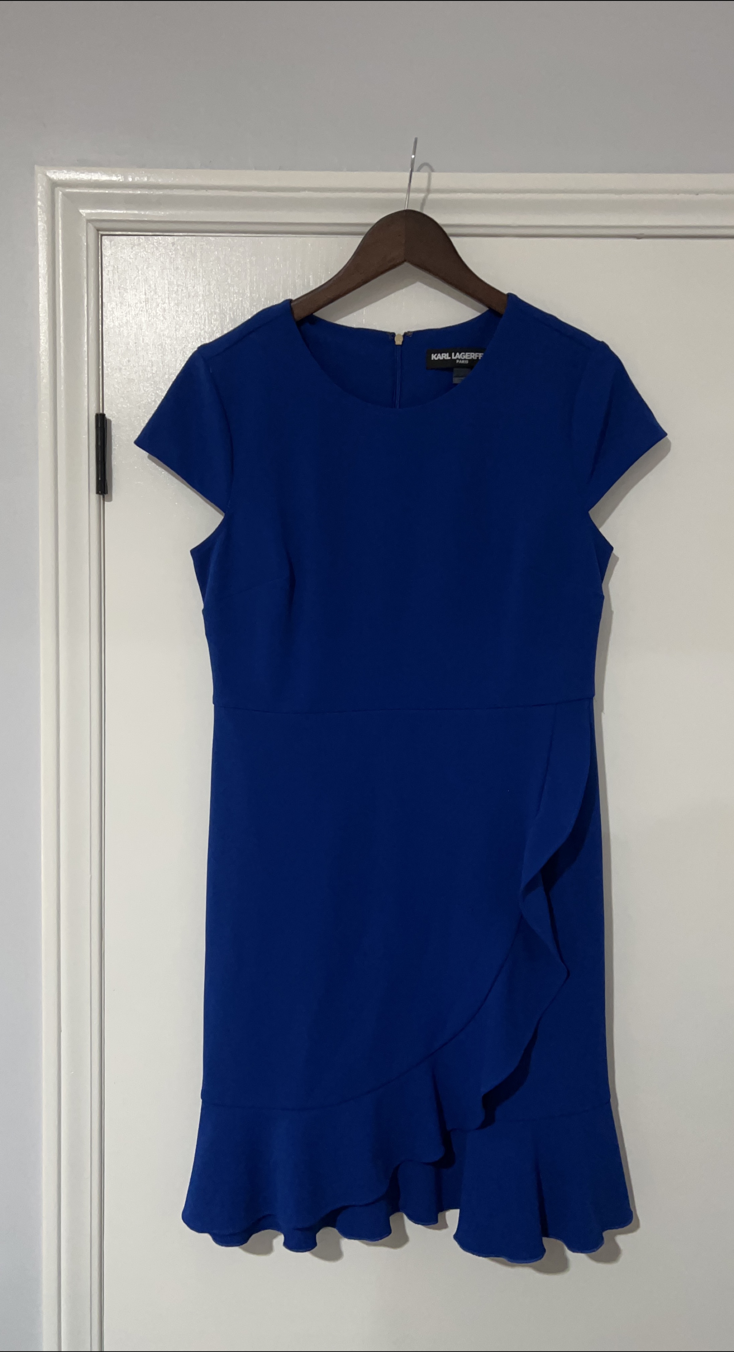 Karl Lagerfeld Blue Ruffle Dress thumbnail