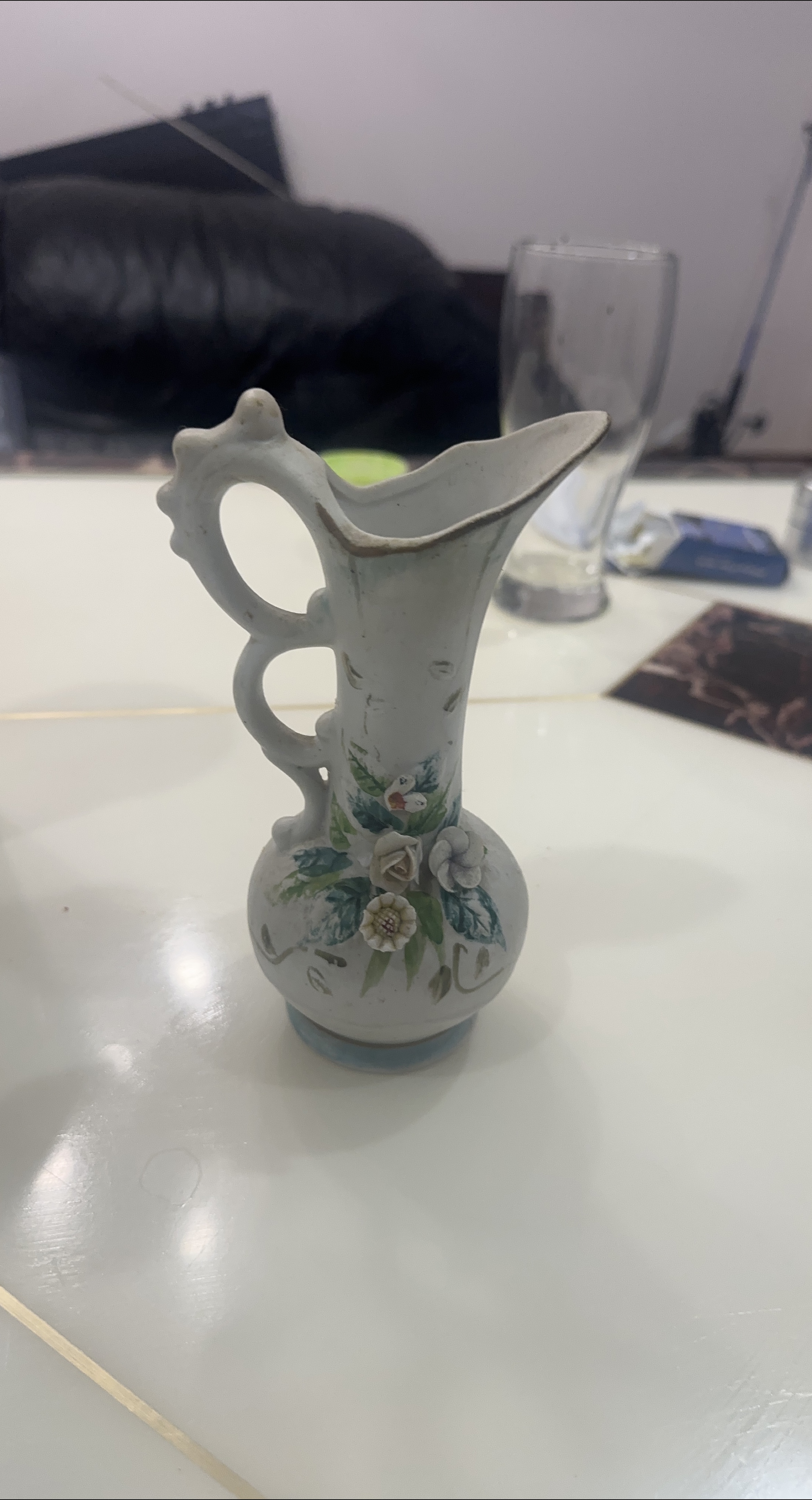 Vintage Floral Ceramic Pitcher 🥕 thumbnail