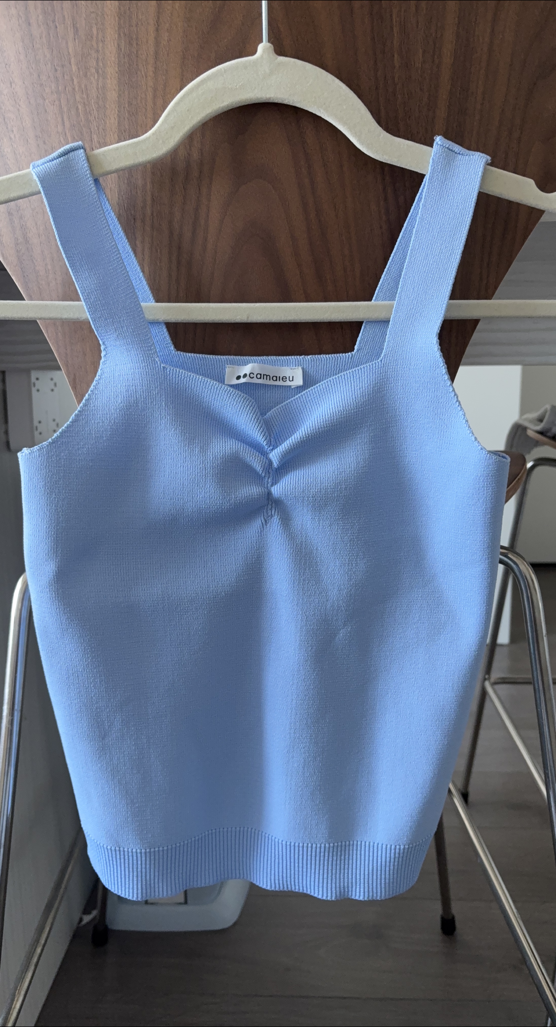 Camaieu Light Blue Knit Tank Top