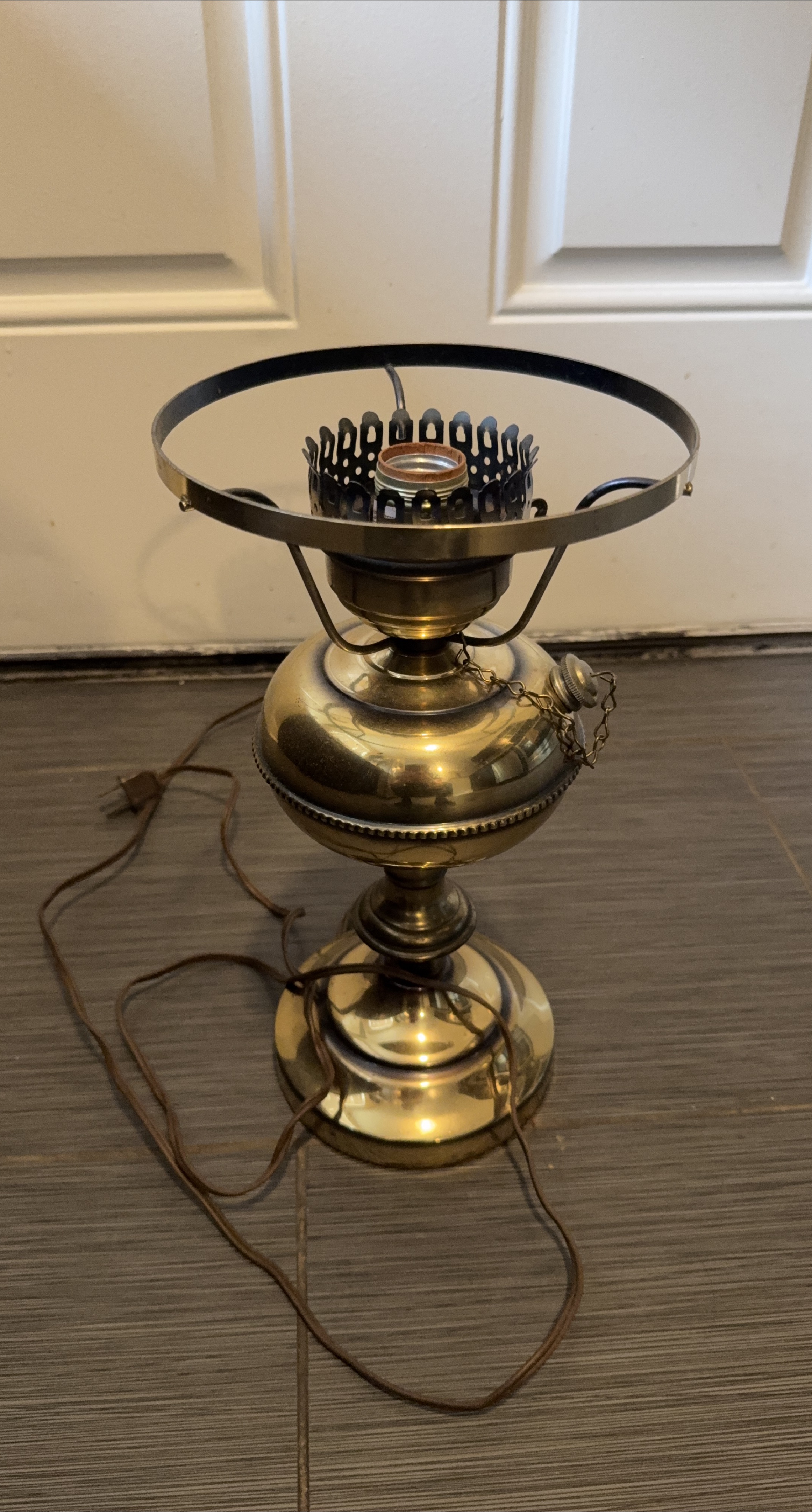 Vintage Brass Electric Oil Lamp