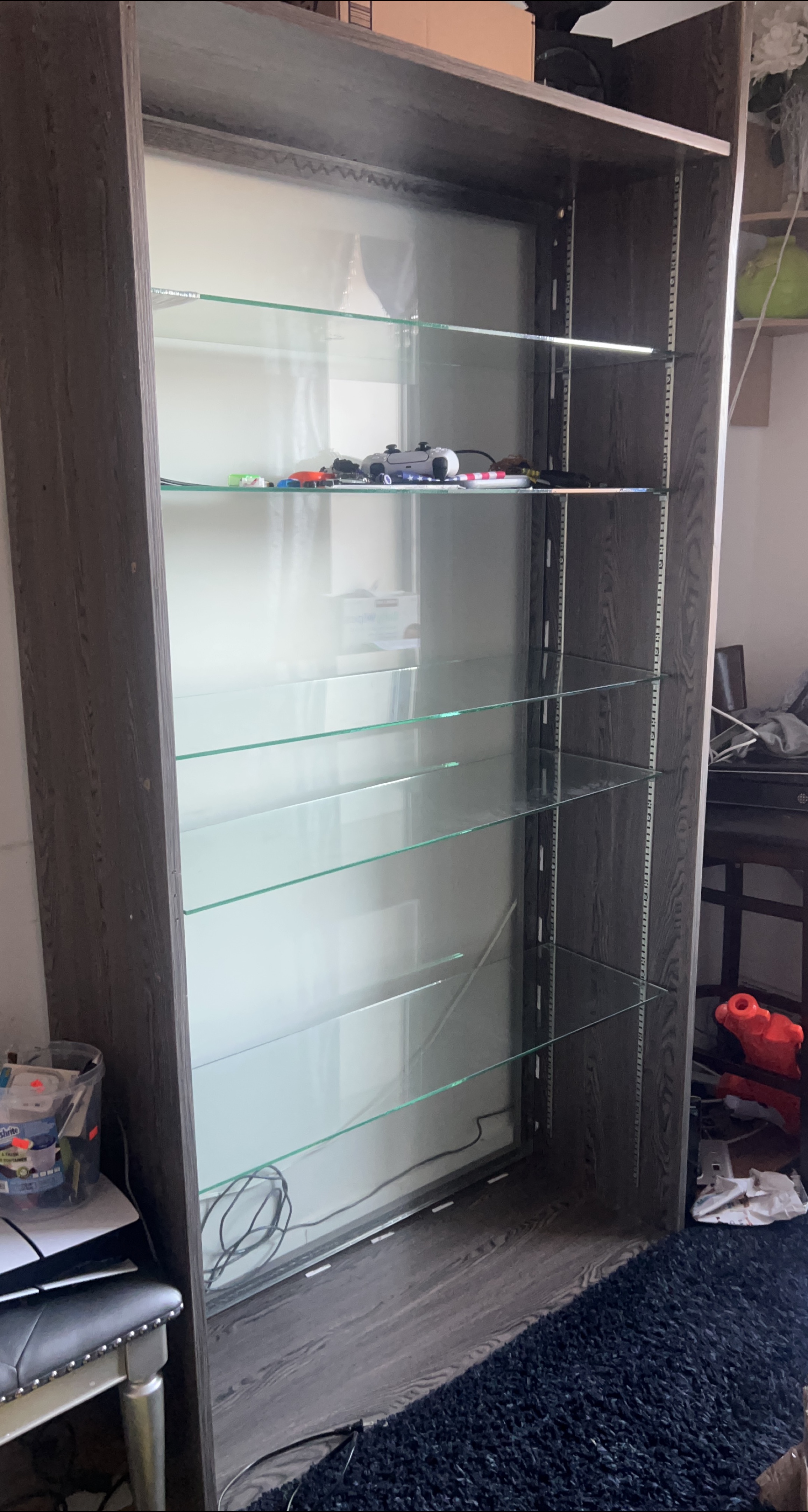 Tall Display Cabinet with Glass Shelves thumbnail