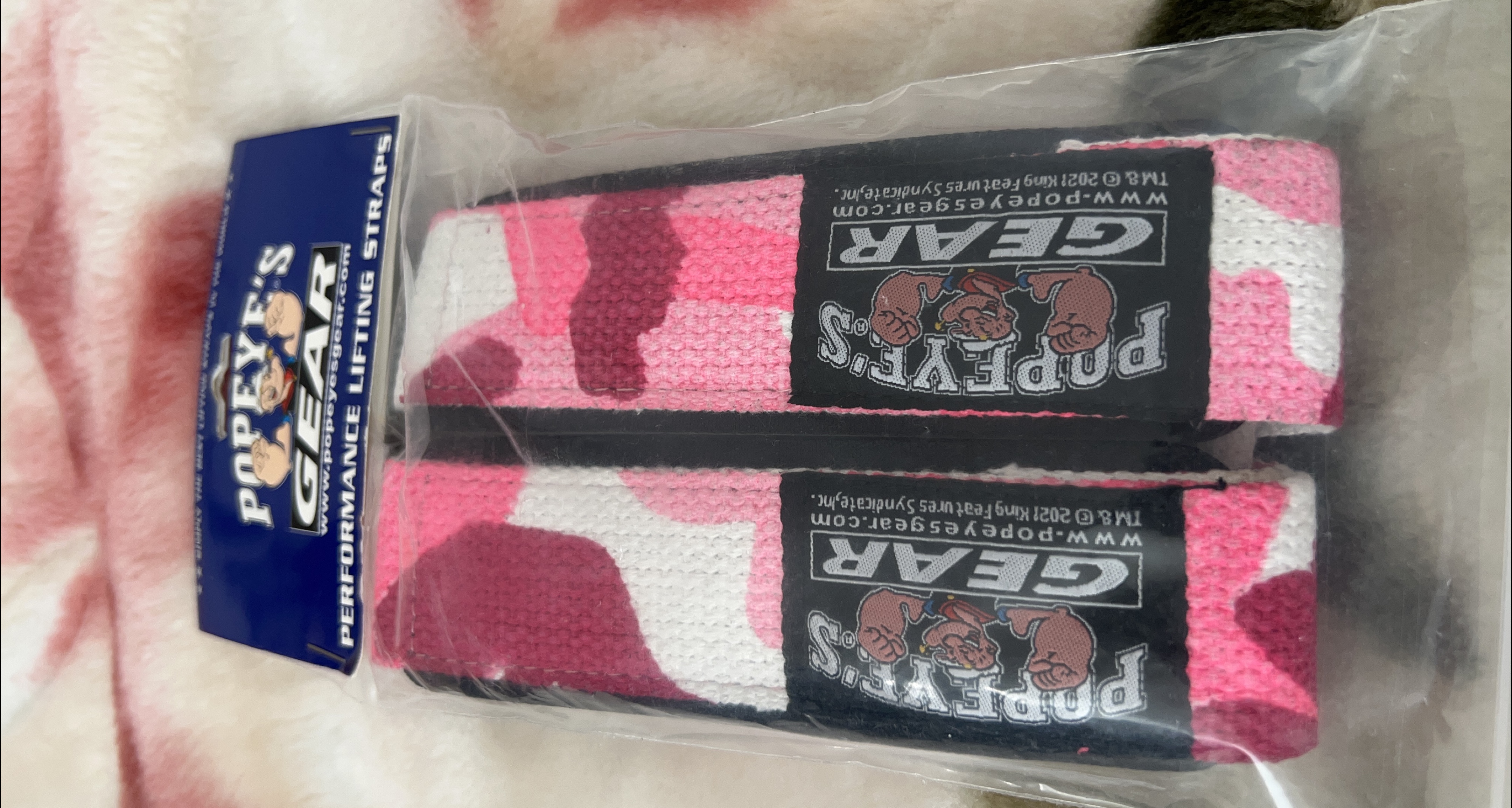 Popeye's Gear Performance Lifting Straps - Pink Camo thumbnail