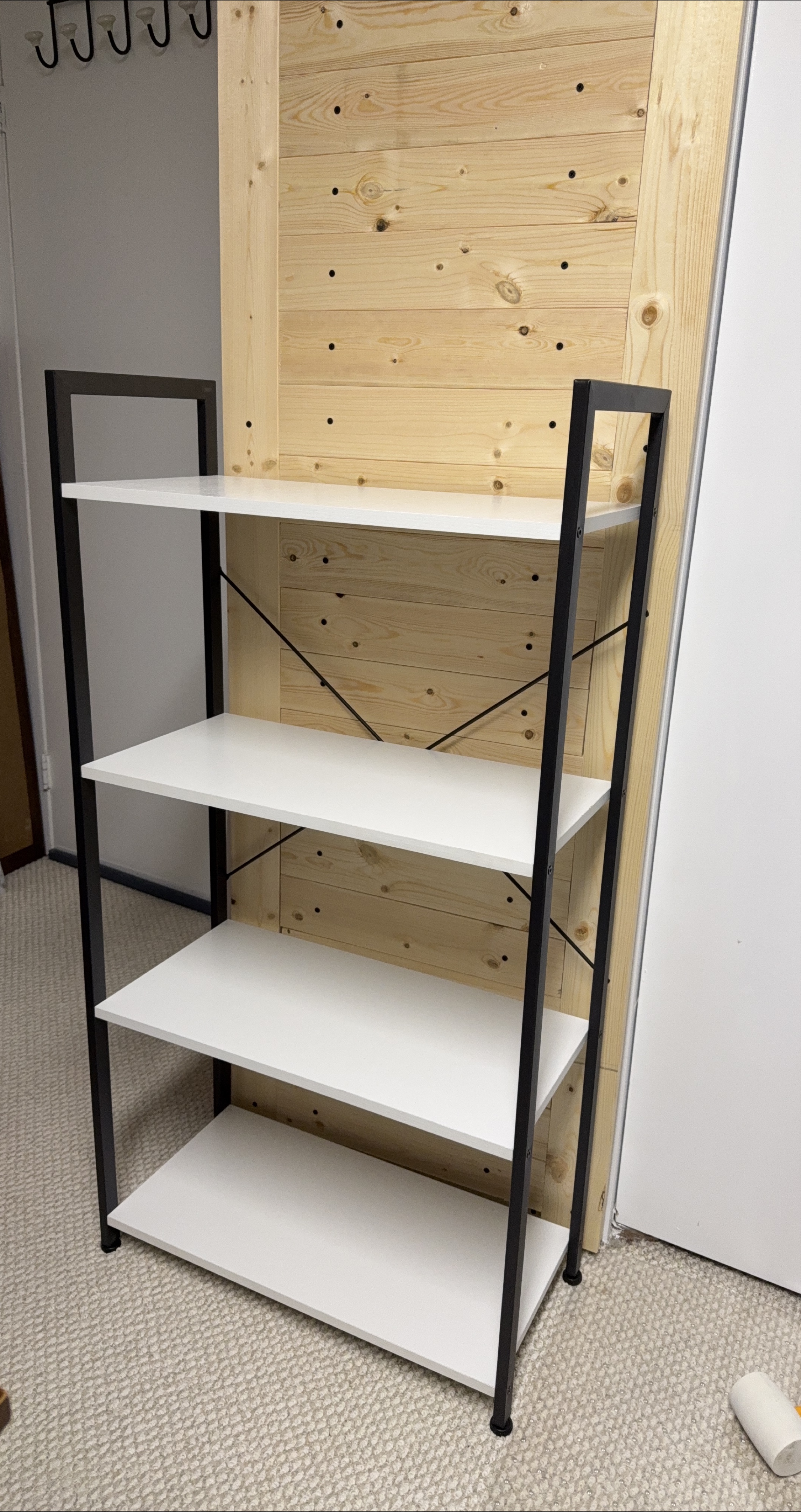 Black & White 4-Shelf Bookcase