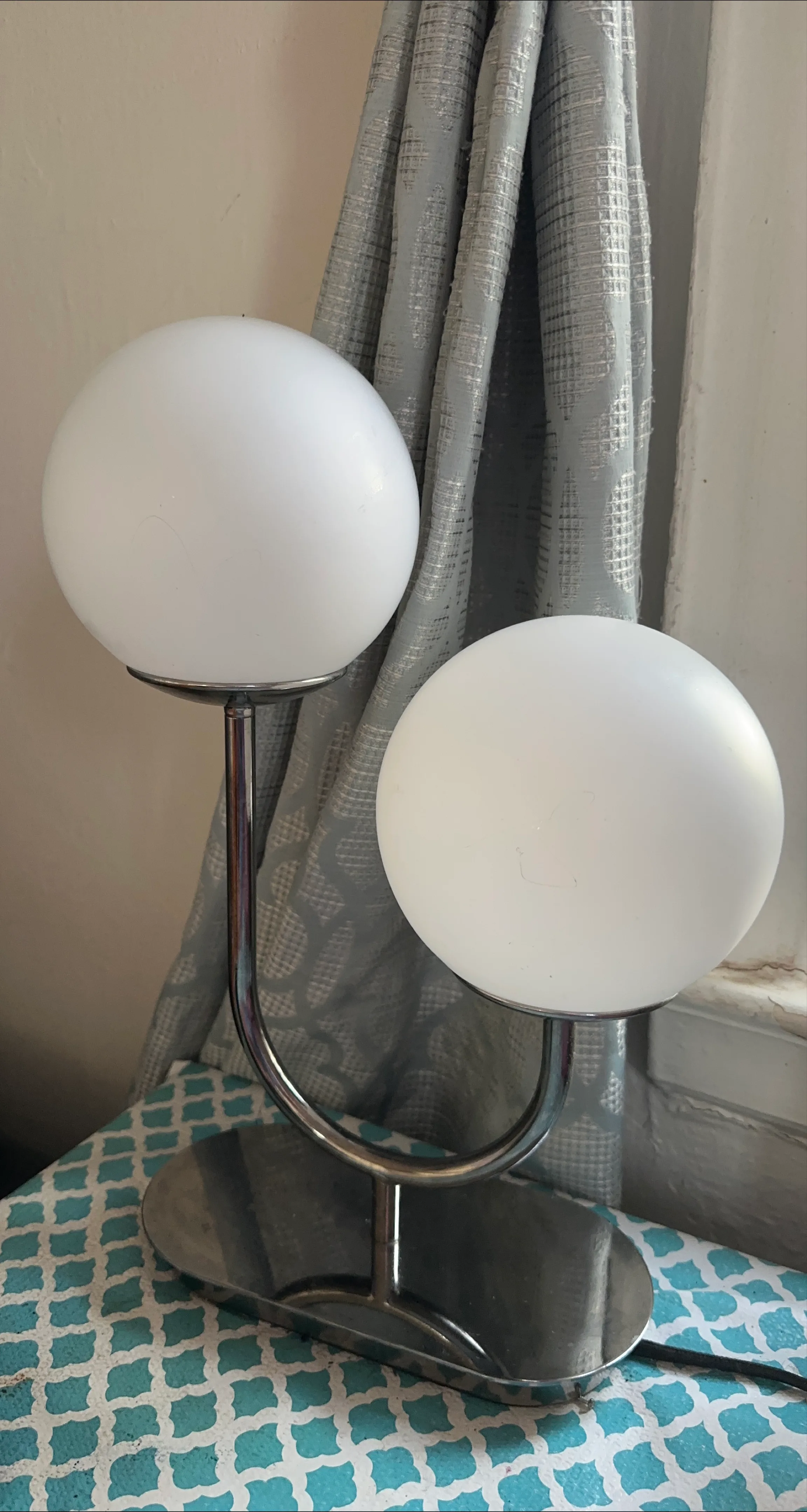 Chrome Double Globe Table IKEA Lamp