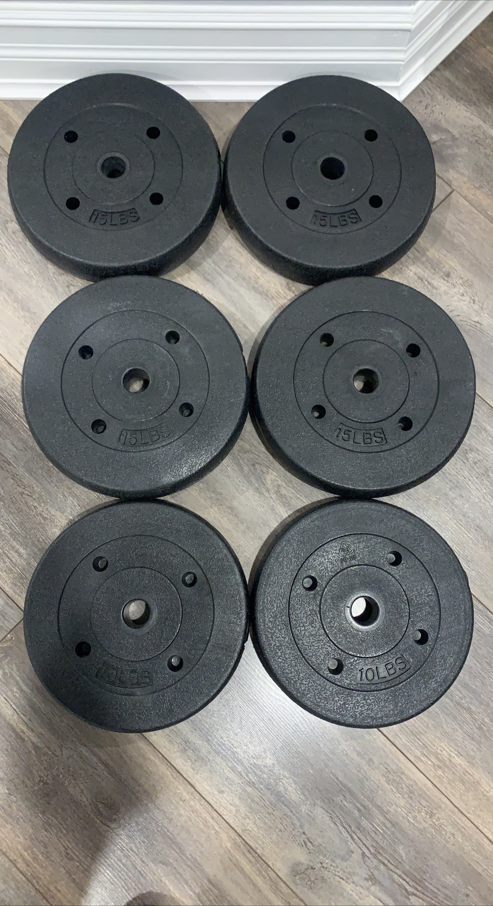 Weight Plates - 15lbs x4, 10lbs x2 thumbnail