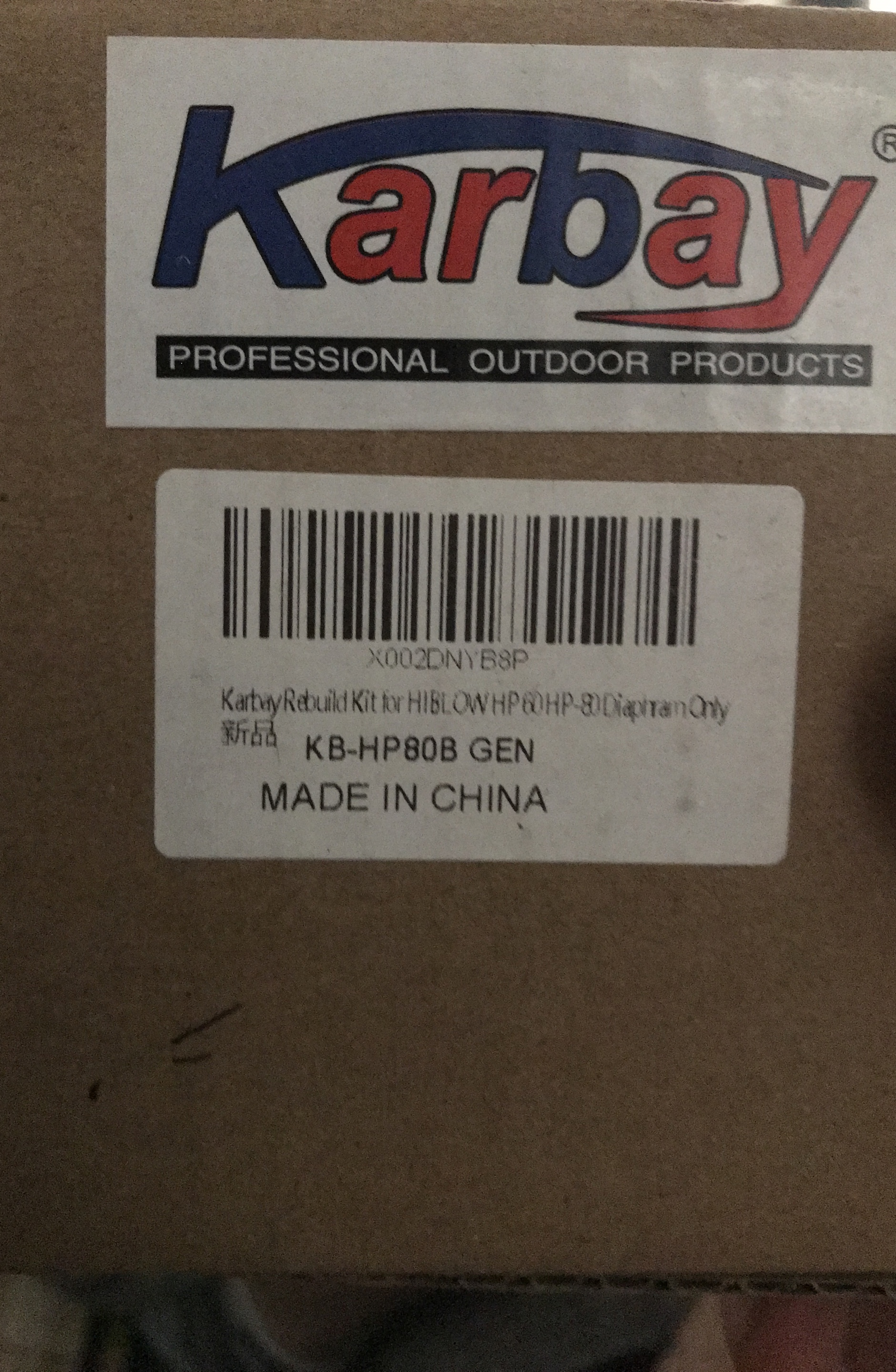 Karbay Rebuild Kit KB-HP80B GEN