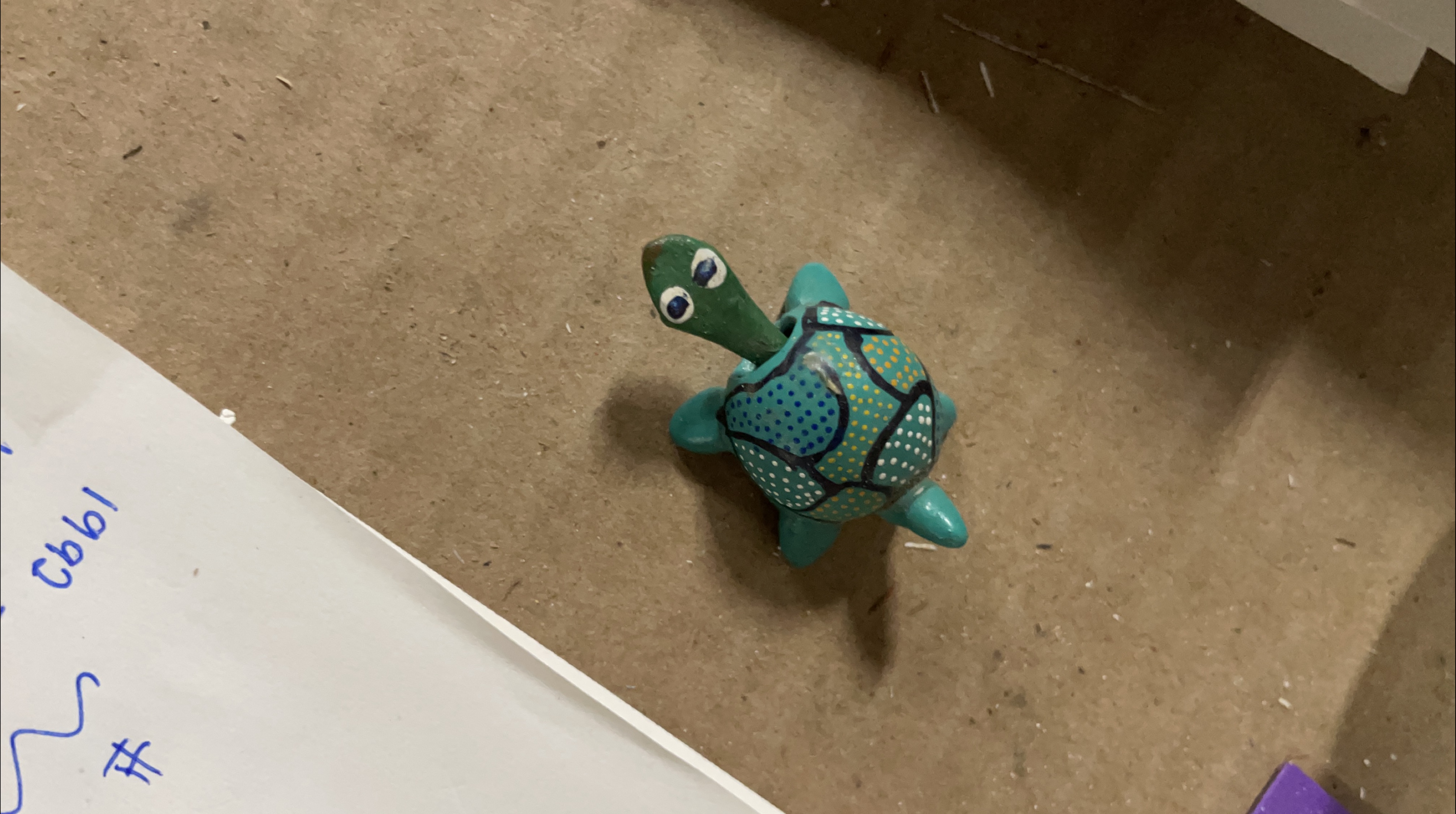 Handcrafted Turtle Figurine - Teal & Blue thumbnail