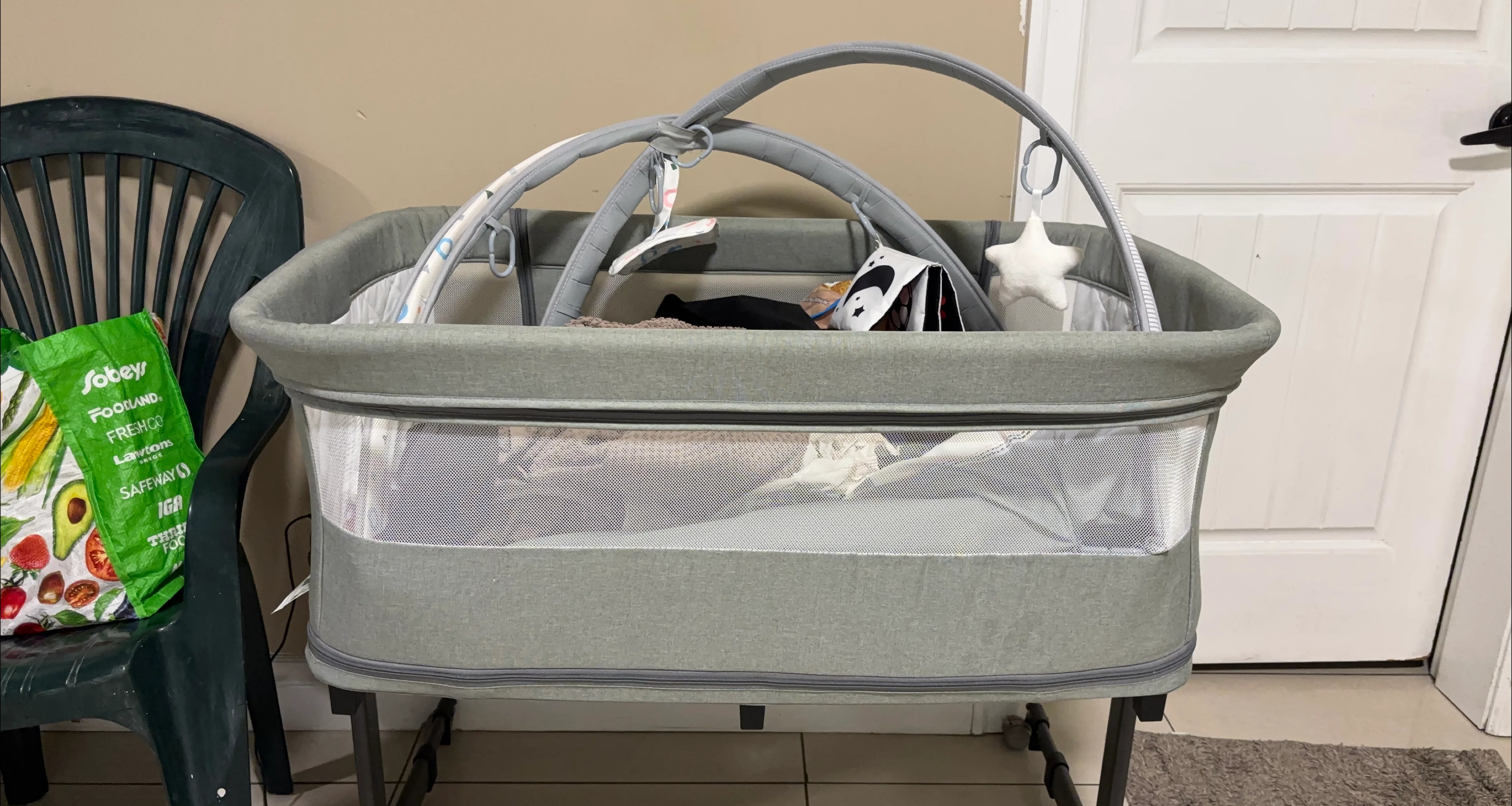 Grey Baby Bassinet