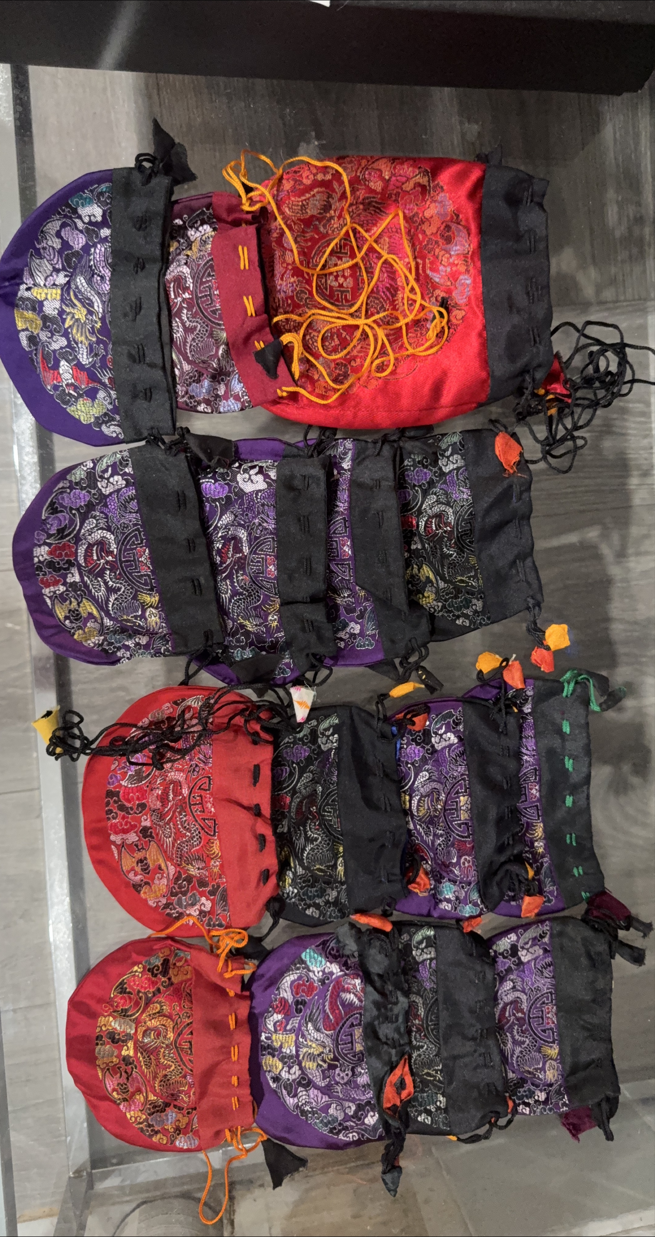 Assorted Silk Brocade Drawstring Pouches thumbnail