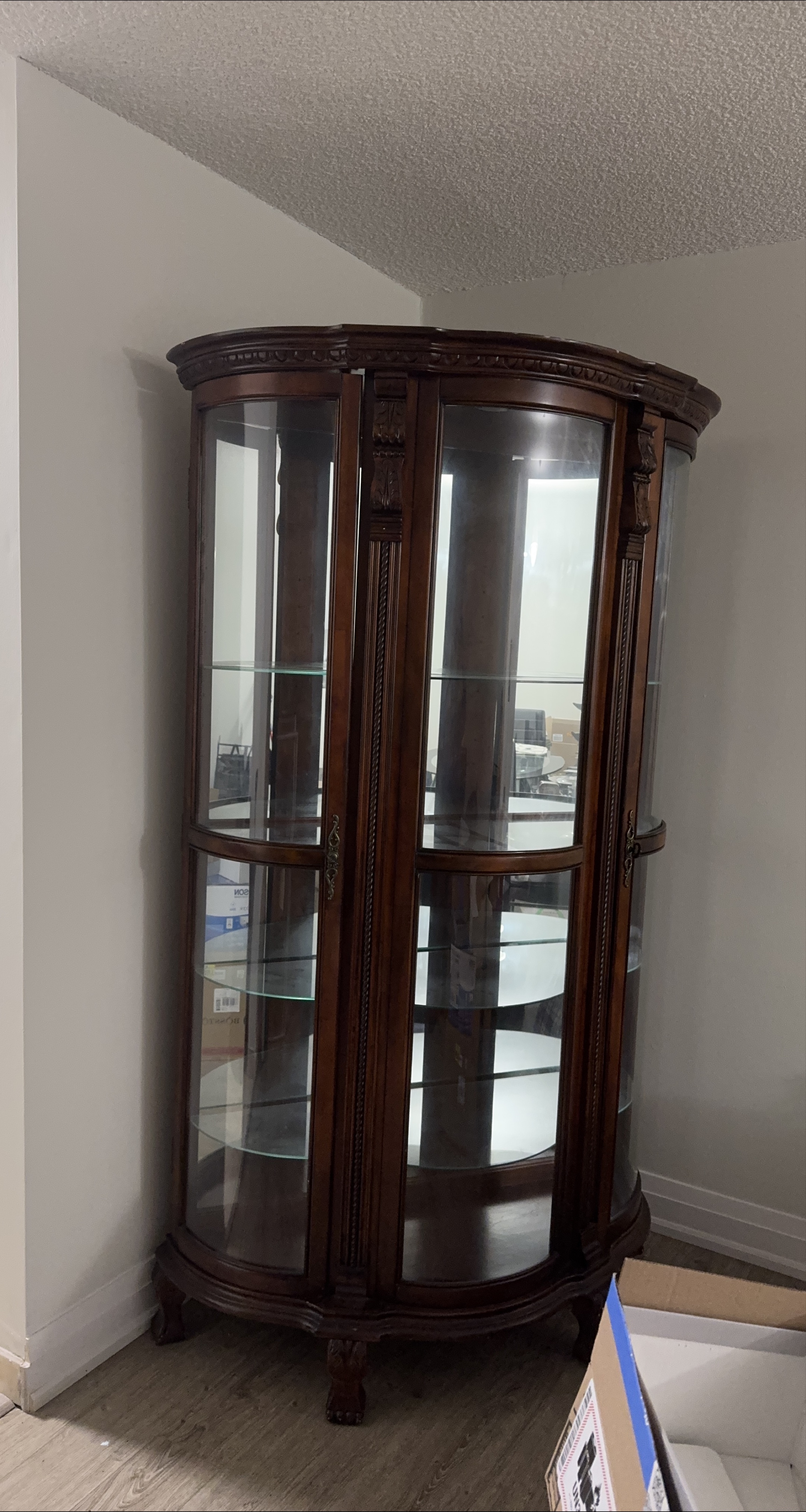 Curio Cabinet with Glass Shelves