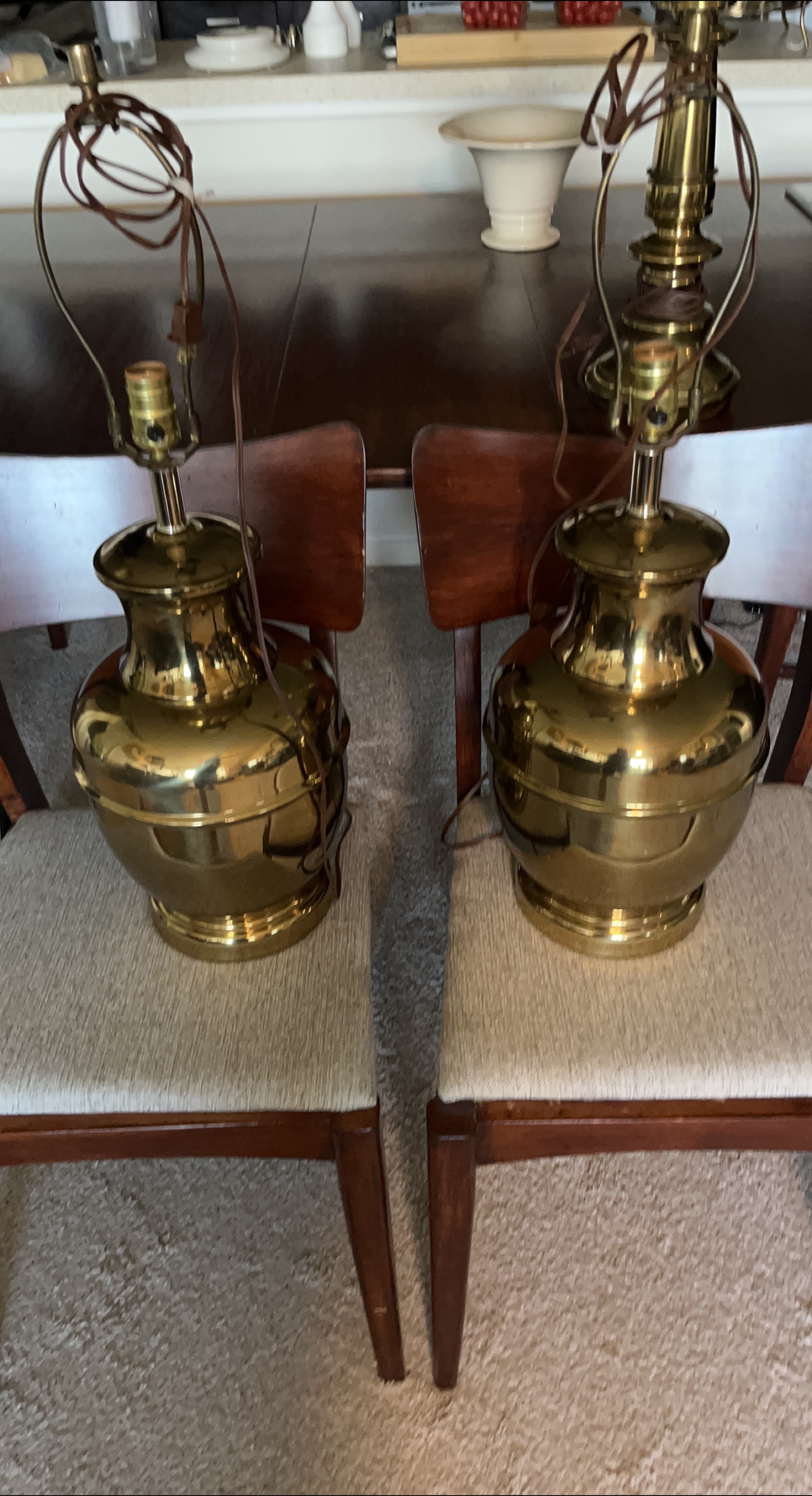 Vintage Brass Table Lamps - Set of 2 thumbnail