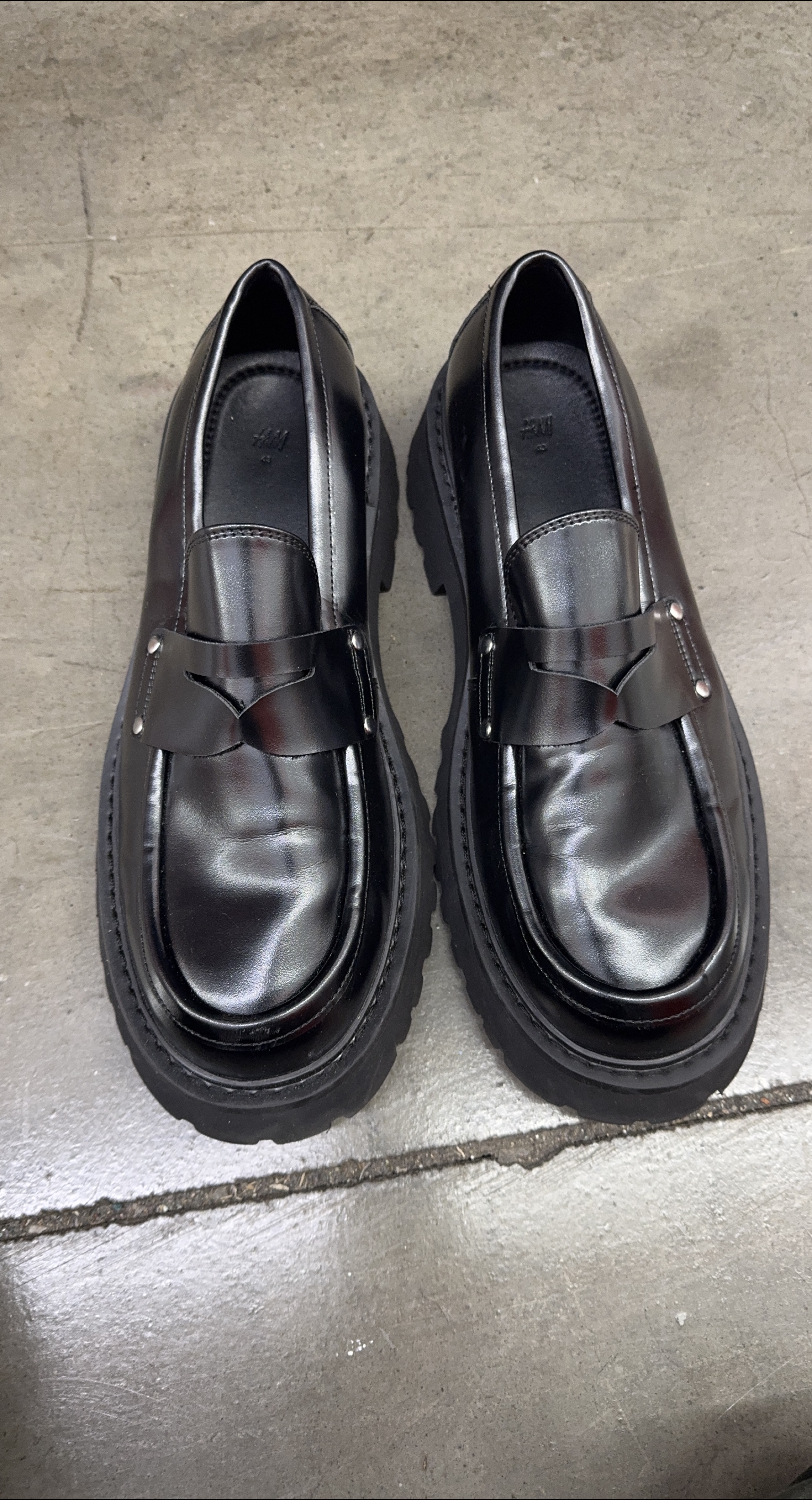 H&M Black Loafers Size 43 thumbnail