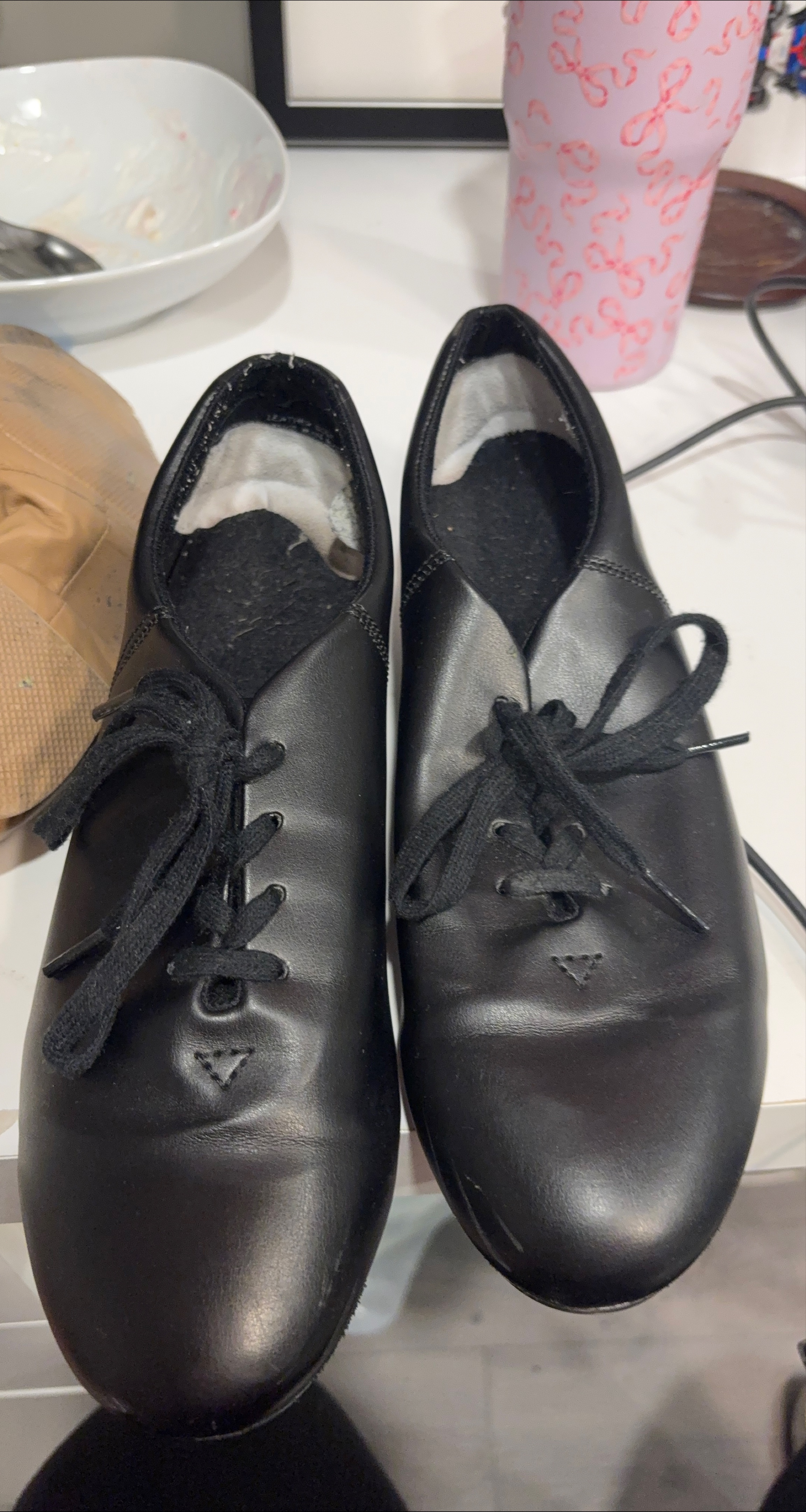 Capezio Black Leather Tap Shoes Size 8.5 thumbnail