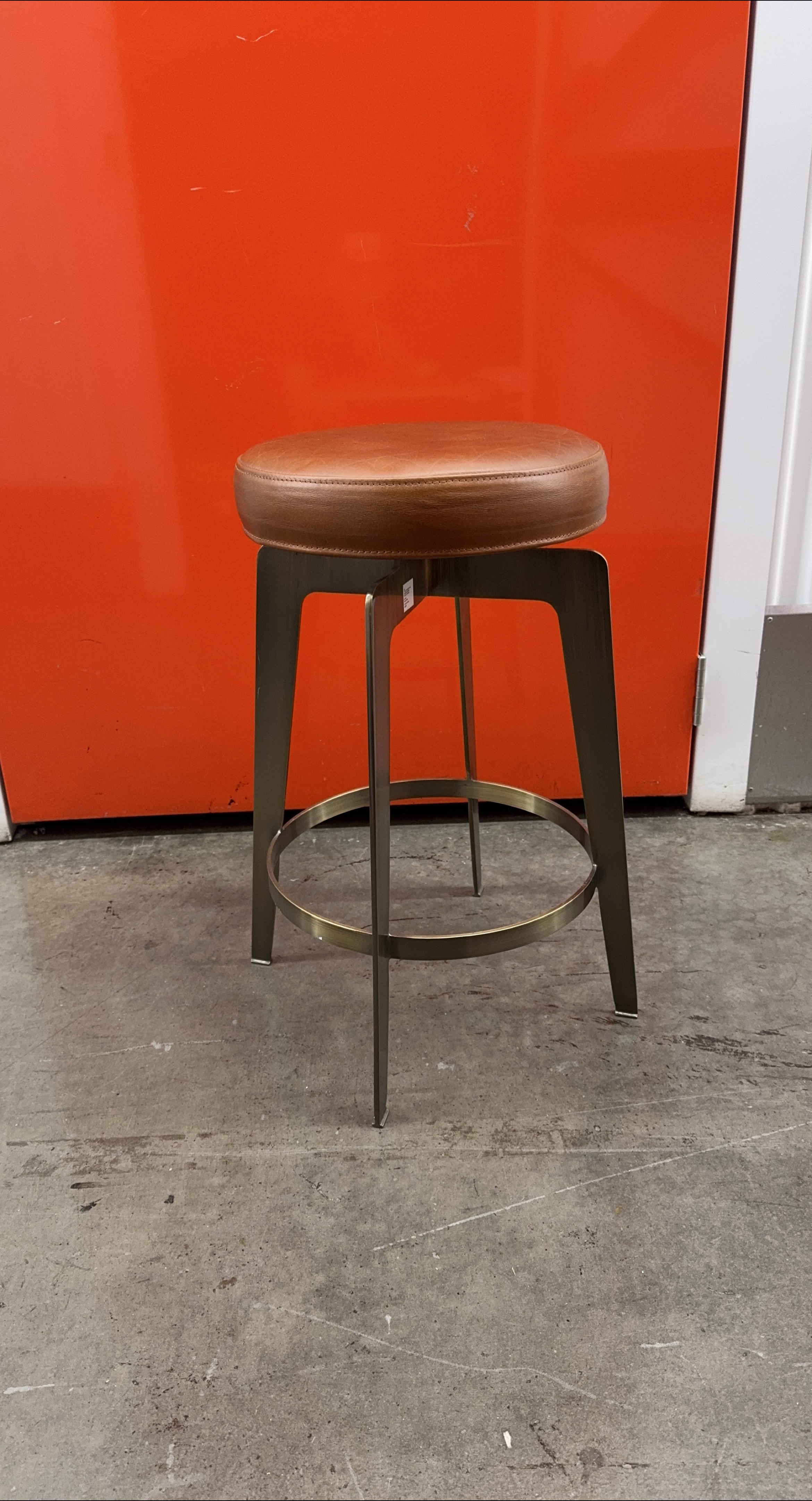 Brown Leather Bar Stool thumbnail