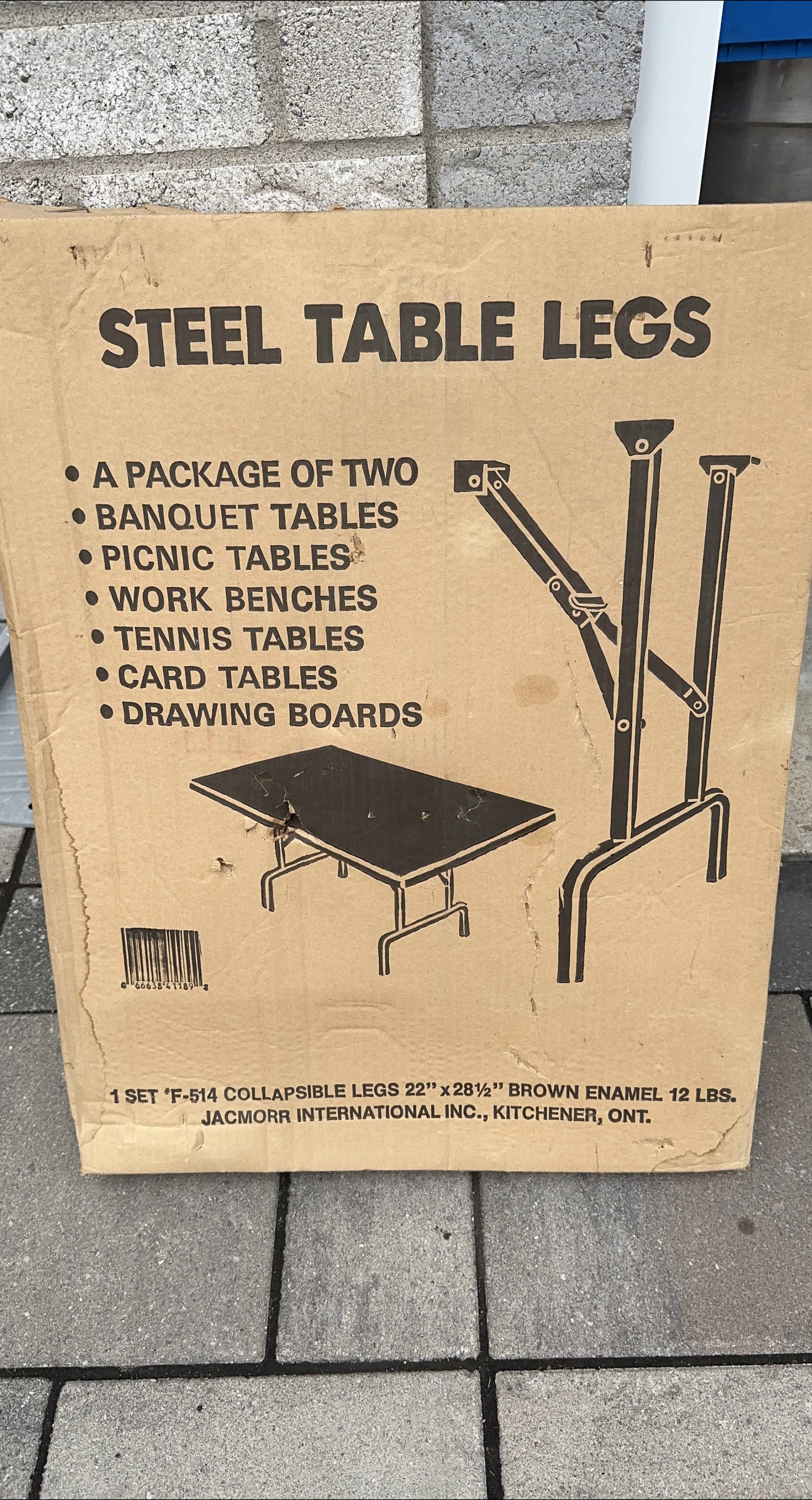 Steel Table Legs - Collapsible, Brown Enamel thumbnail
