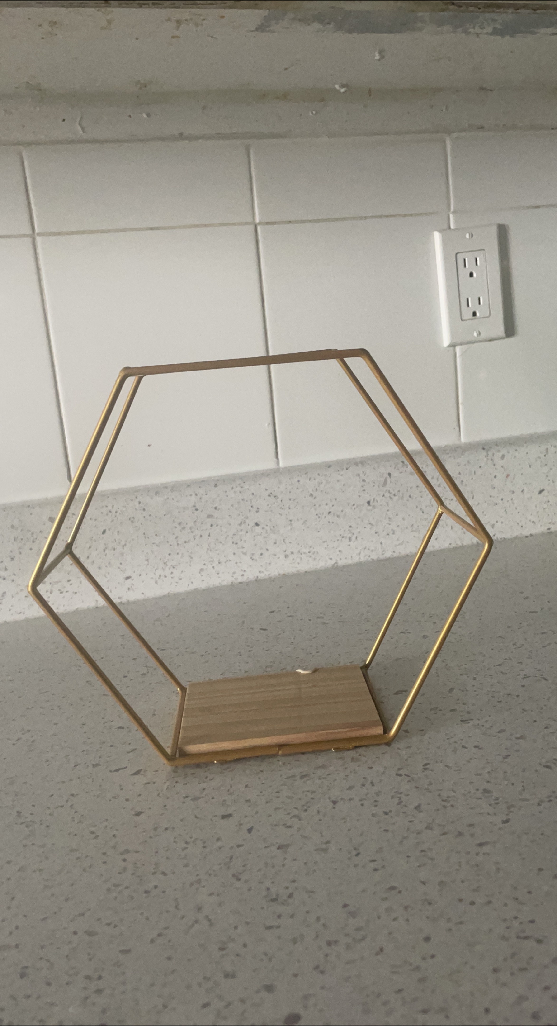 Gold Hexagon Wall Shelf thumbnail