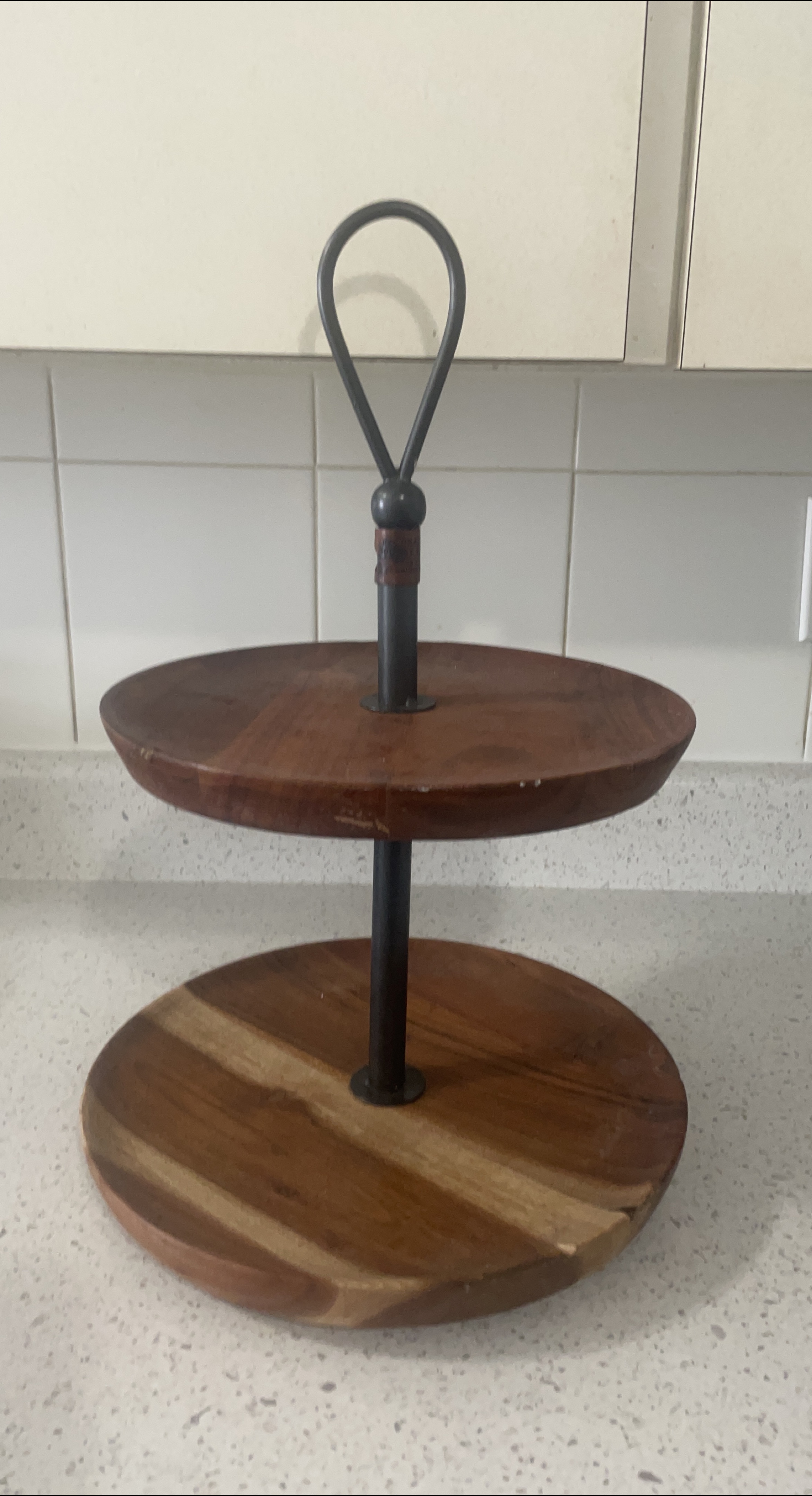 Wooden Two-Tiered Serving Tray thumbnail