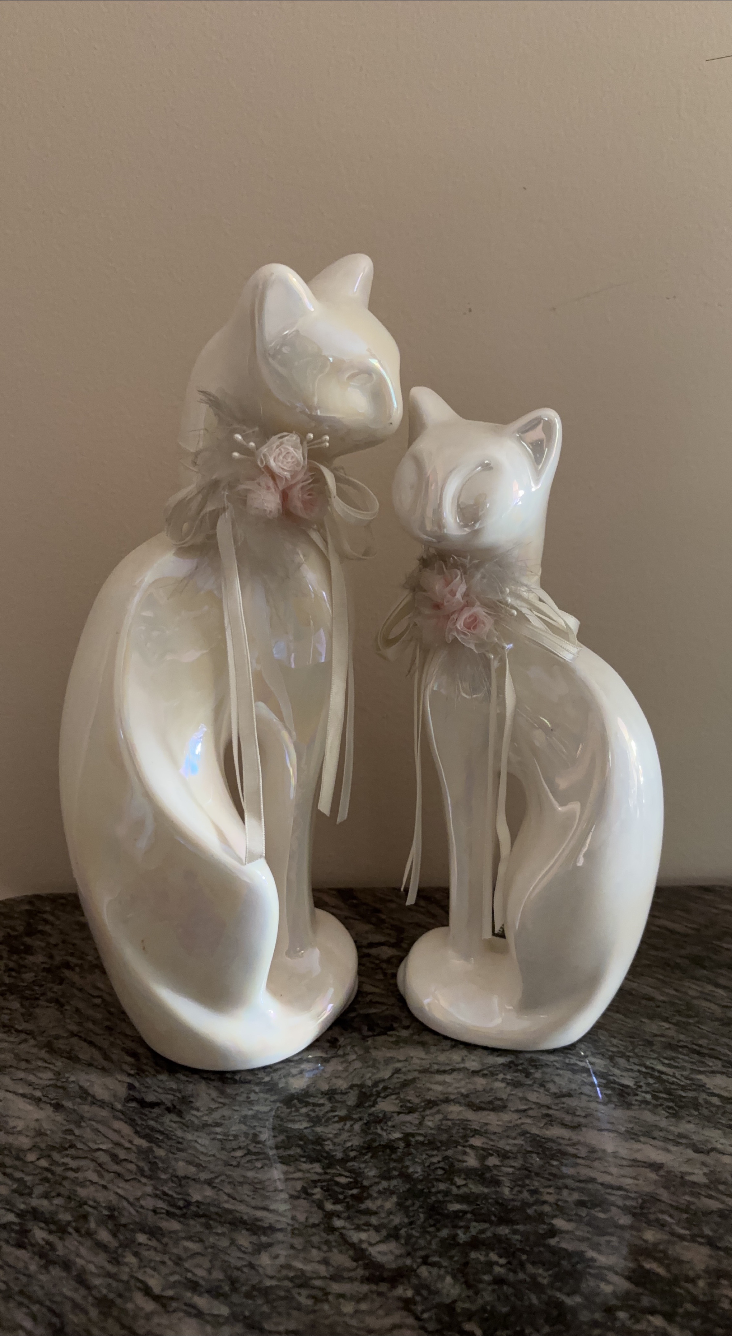 Pair of Ceramic Cat Figurines