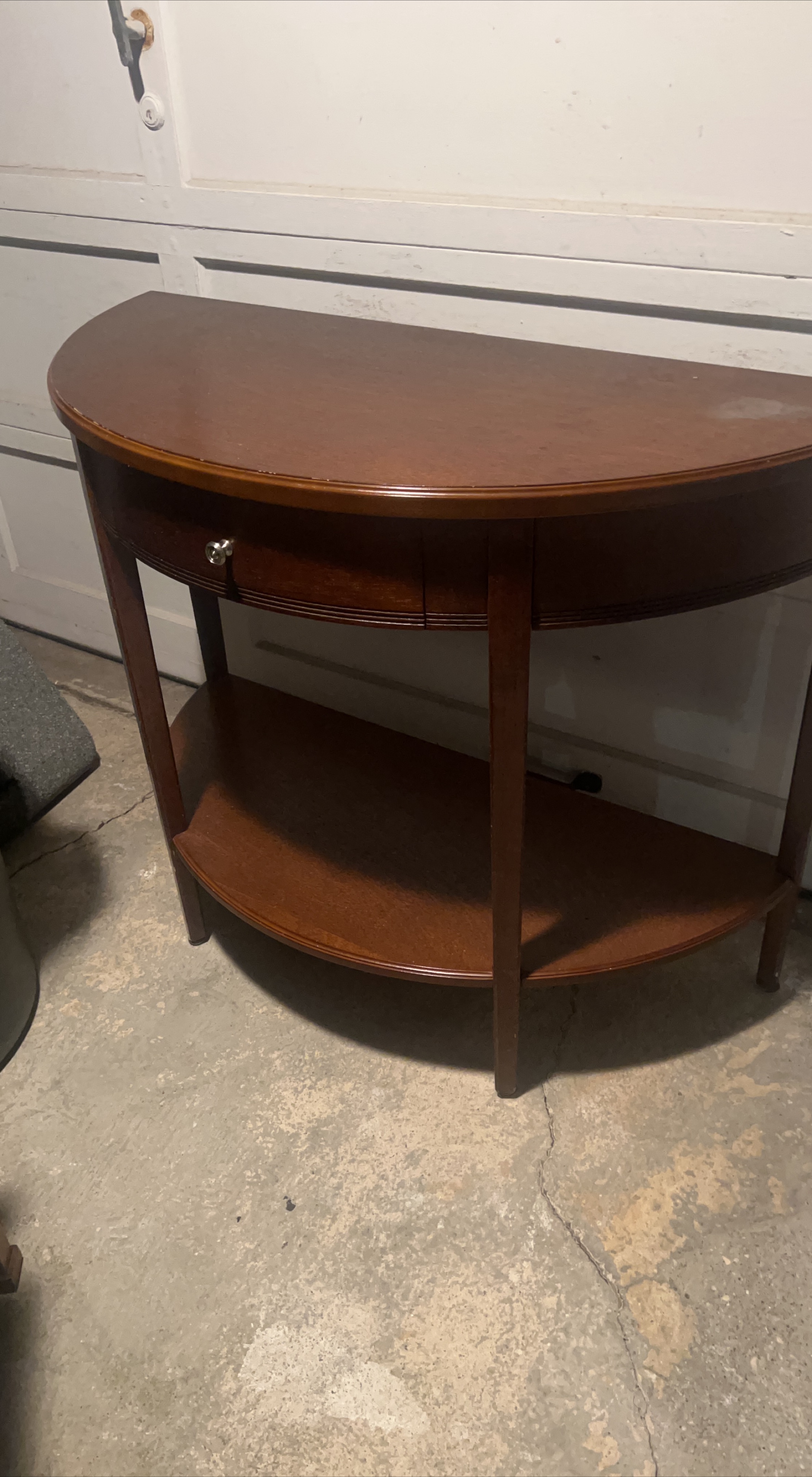 Brown Half-Moon Console Table thumbnail