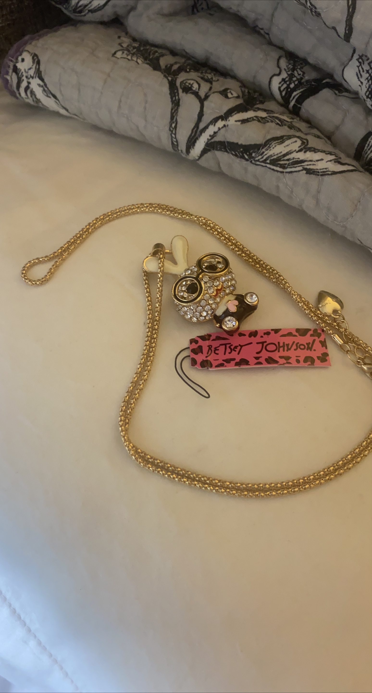 Betsey Johnson Owl Pendant Necklace thumbnail