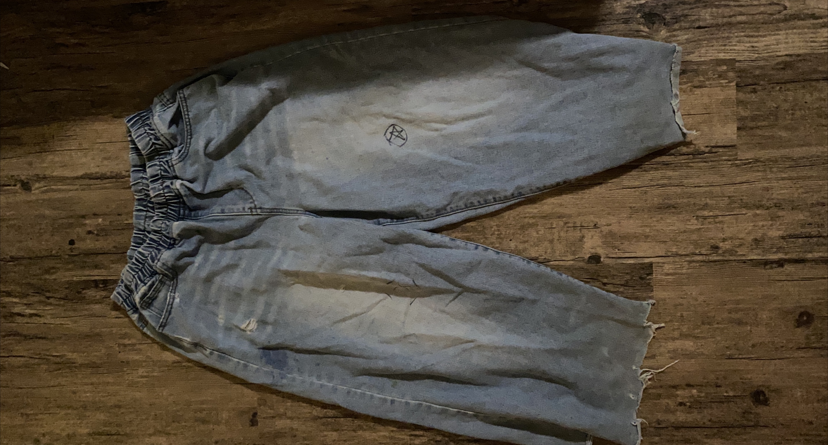 Distressed Blue Denim Jeans thumbnail
